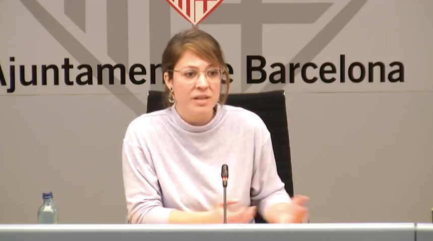 La tinent d'alcaldia Janet Sanz en roda de premsa / Ajuntament de Barcelona