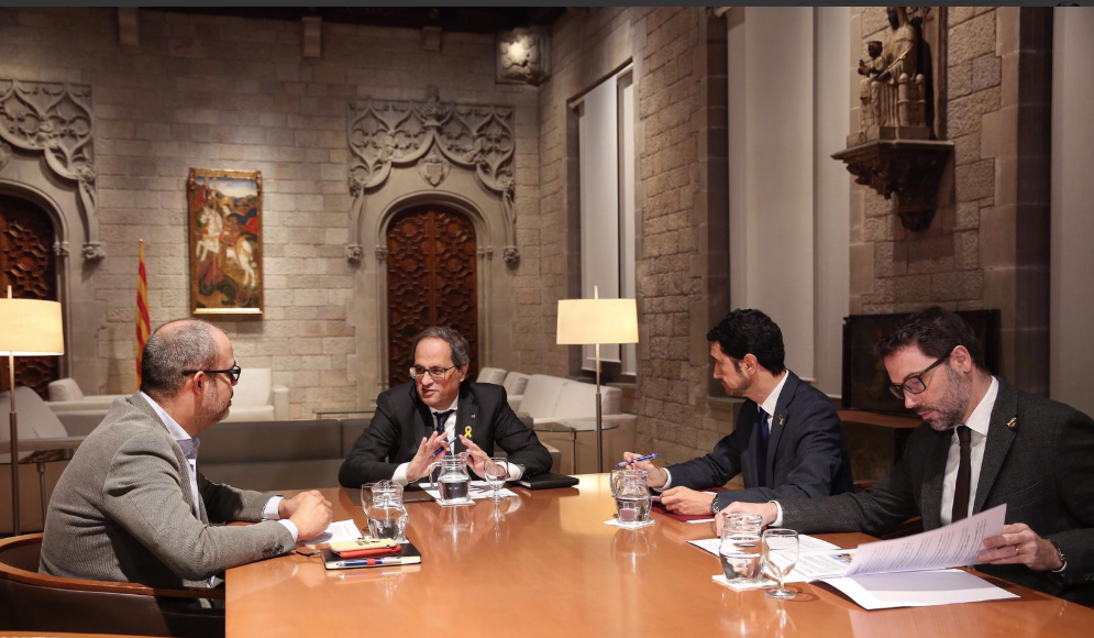 Reunió del president Quim Torra, el vicepresident Aragonès i els consellers Calvet i Buch / Govern de la Generalitat