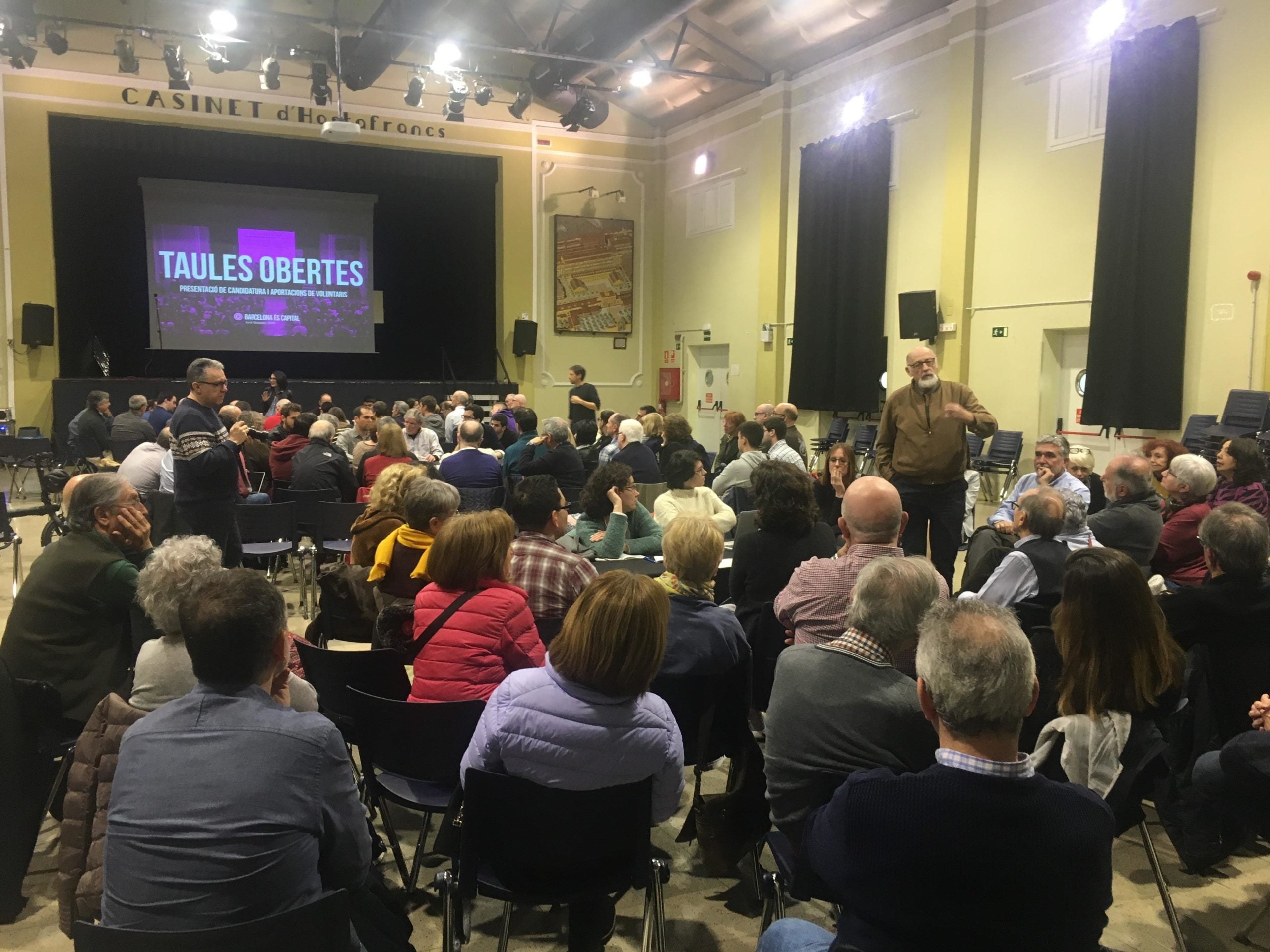Les taules obertes de la candidatura Barcelona és capital, encapçalada per Jordi Graupera, avui / S.B.