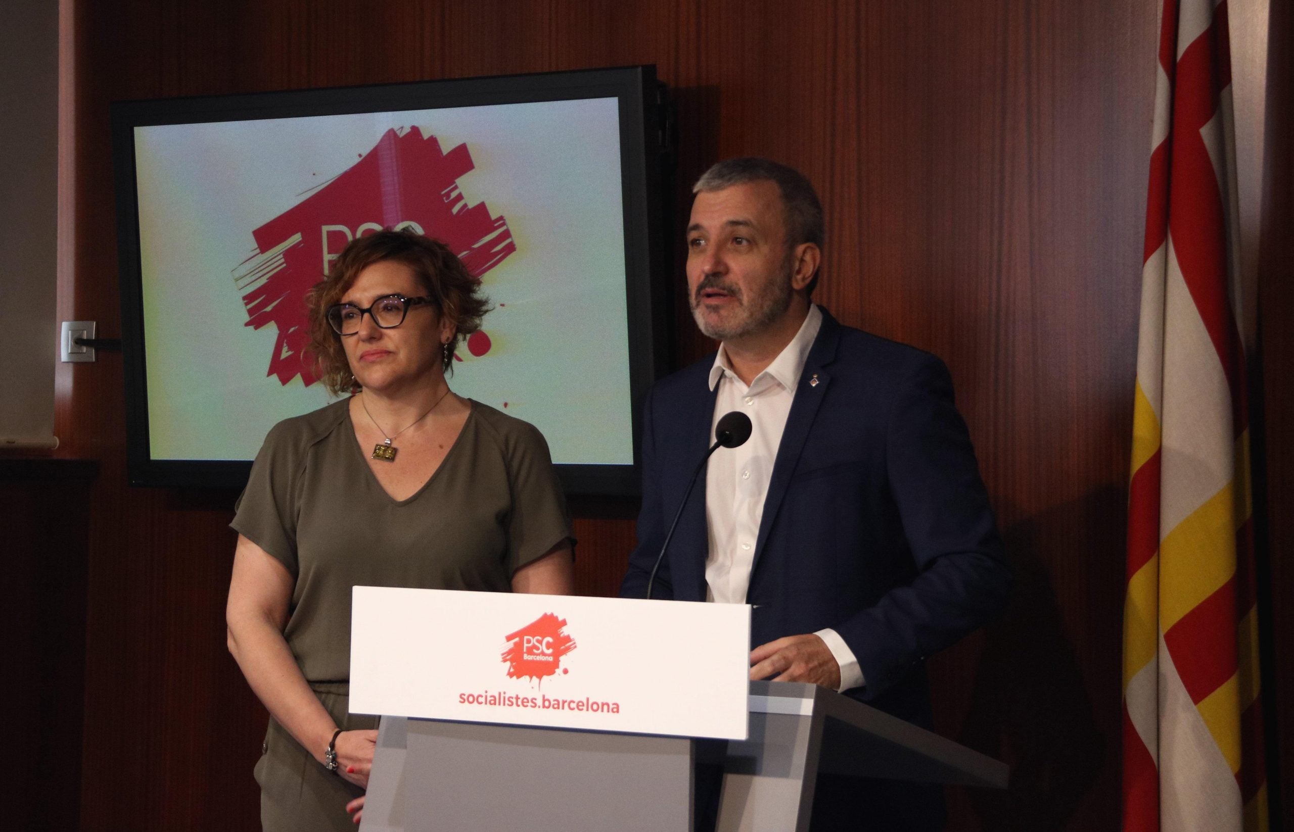 Montserrat Ballarín, juntament amb Jaume Collboni | Aina Martí, ACN