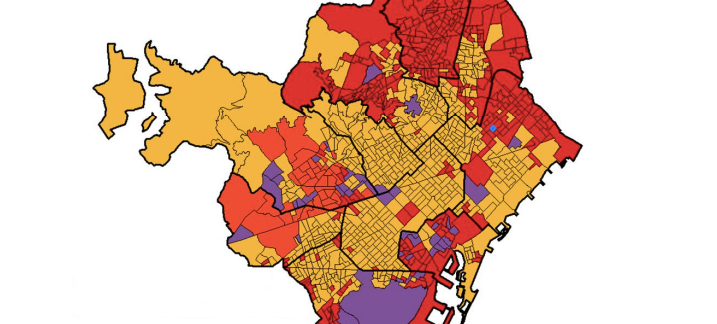 El mapa dels partits més votats en cada secció censal de Barcelona en les eleccions del 28A / Ajuntament de Barcelona