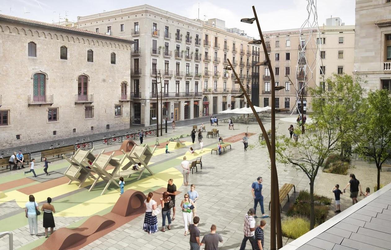Projecció de com serà la nova plaça Sant Miquel. | Ajuntament de Barcelona
