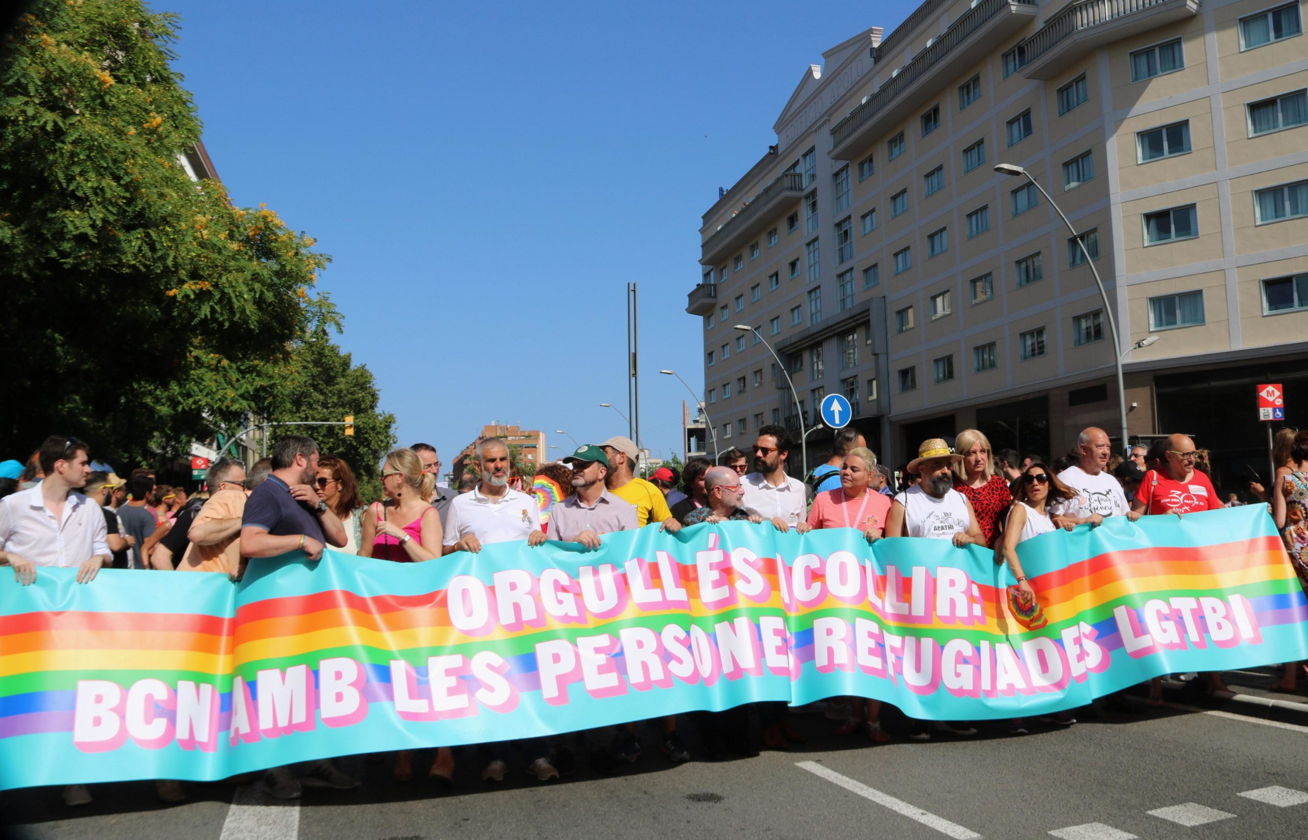 Capçalera de la manifestació del Pride 2018 / ACN