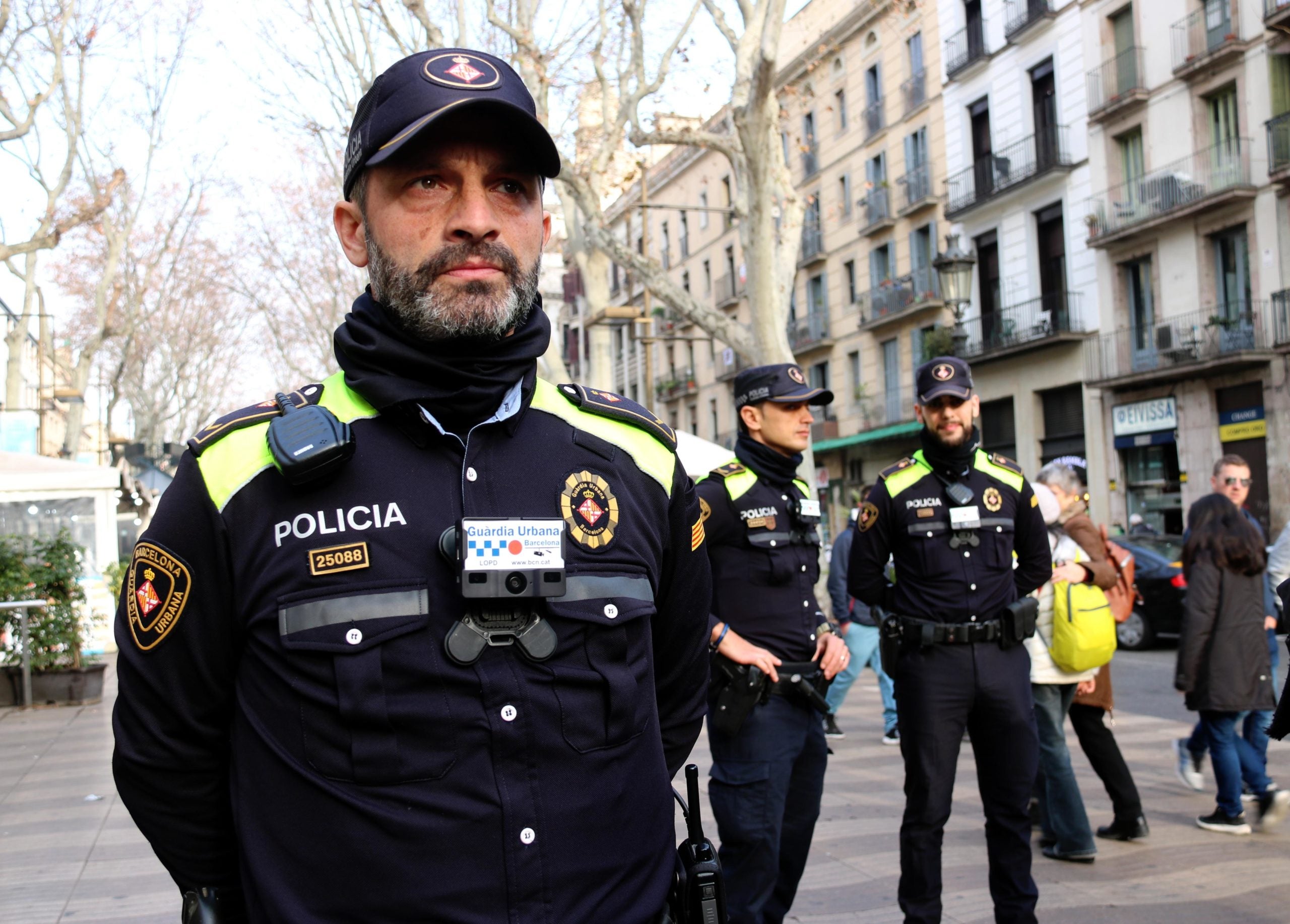 Un agent de la Guàrdia Urbana, a la Rambla, en una imatge d'arxiu