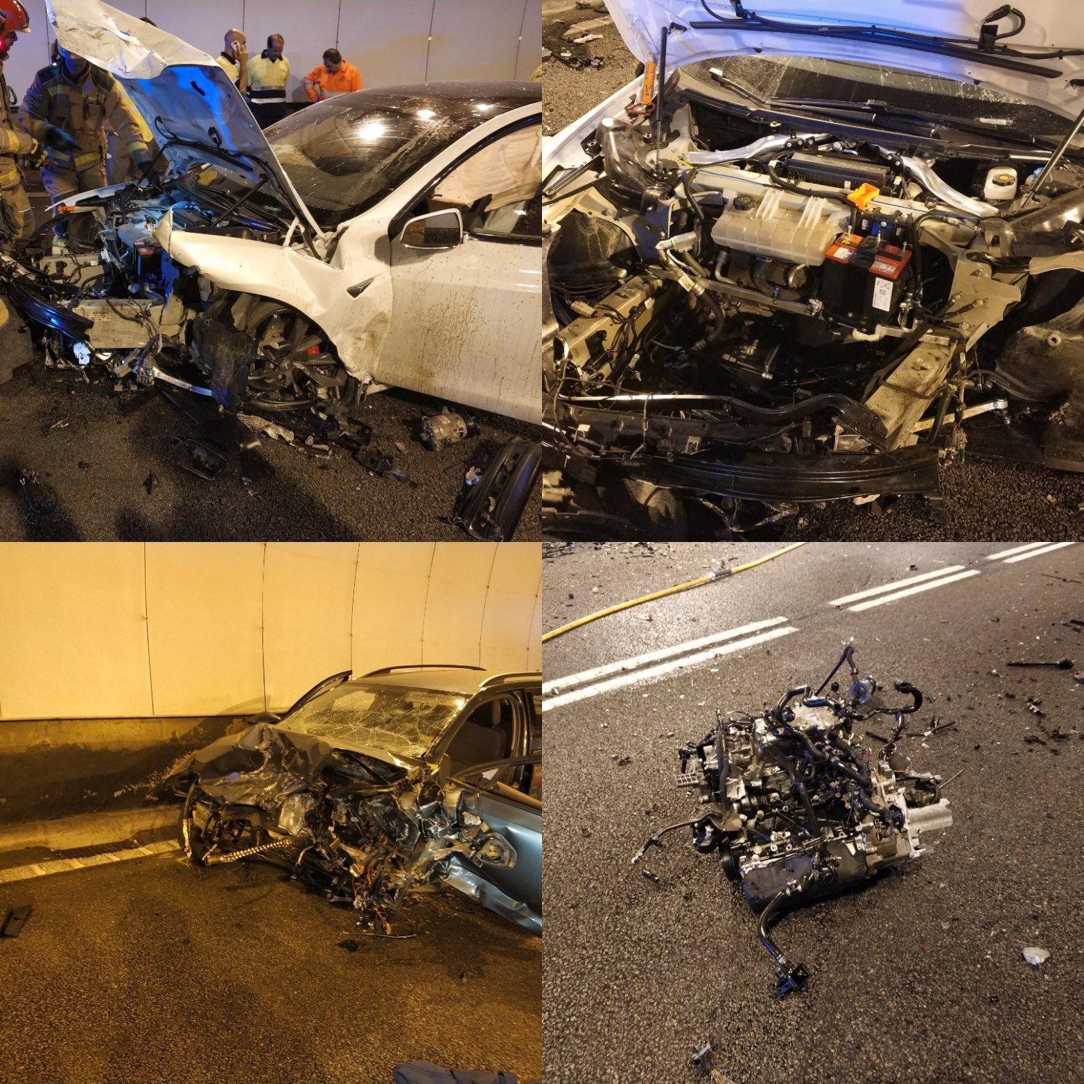 Imatges de l'accident als Túnels de Vallvidrera / Cedida TOT Sant Cugat