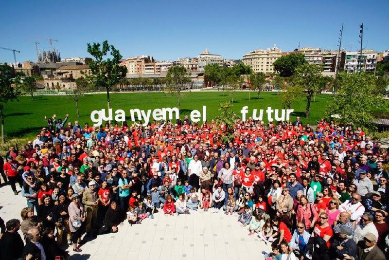 Simpatitzants de BComú s'han reunit al parc de Glòries en la presentació del lema de campanya. | BComú