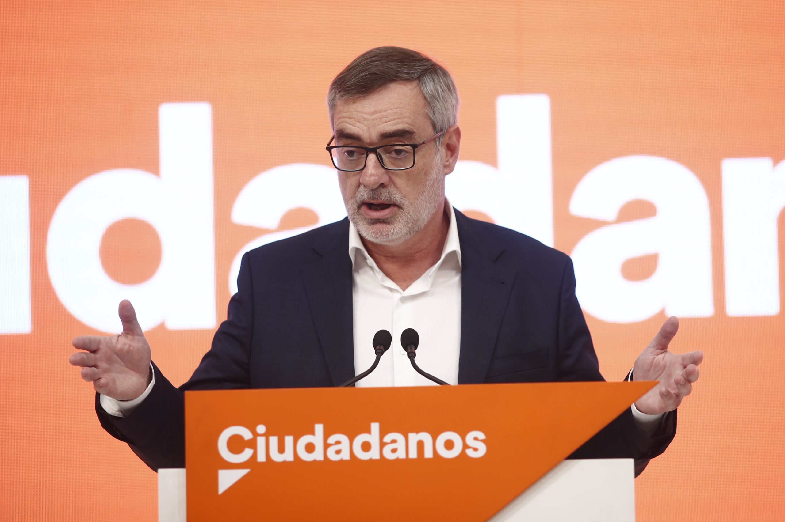 El secretari general de Ciutadans, José Manuel Villegas, en roda de premsa després de la reunió executiva del partit, a Madrid / Europa Press