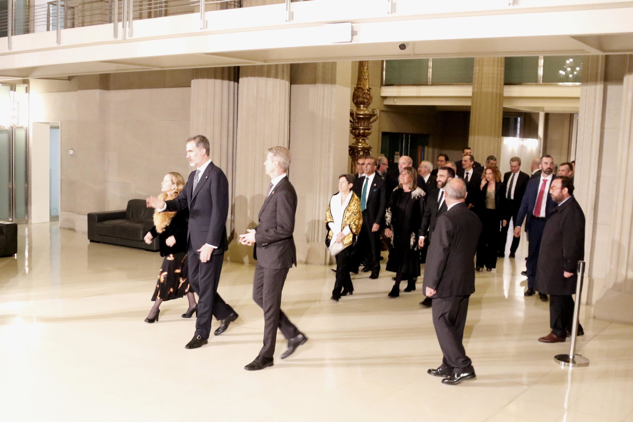 Felip VI a l'arribada al MNAC, on es va fer el sopar inaugural del MWC, el 24 de febrer de 2019 / ACN