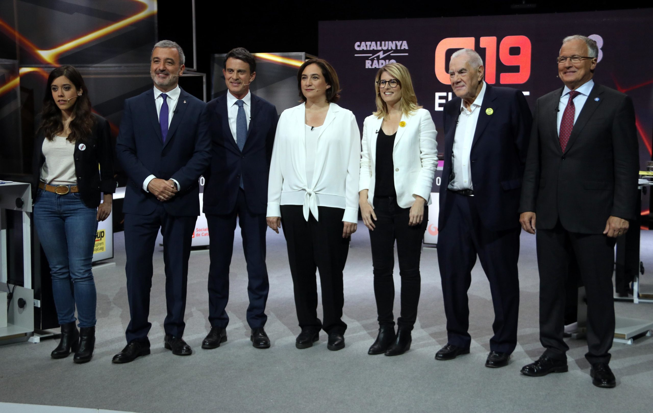 Els set candidats a l'alcaldia de Barcelona de les formacions que tenen representació a l'Ajuntament, al debat de TV3 / ACN