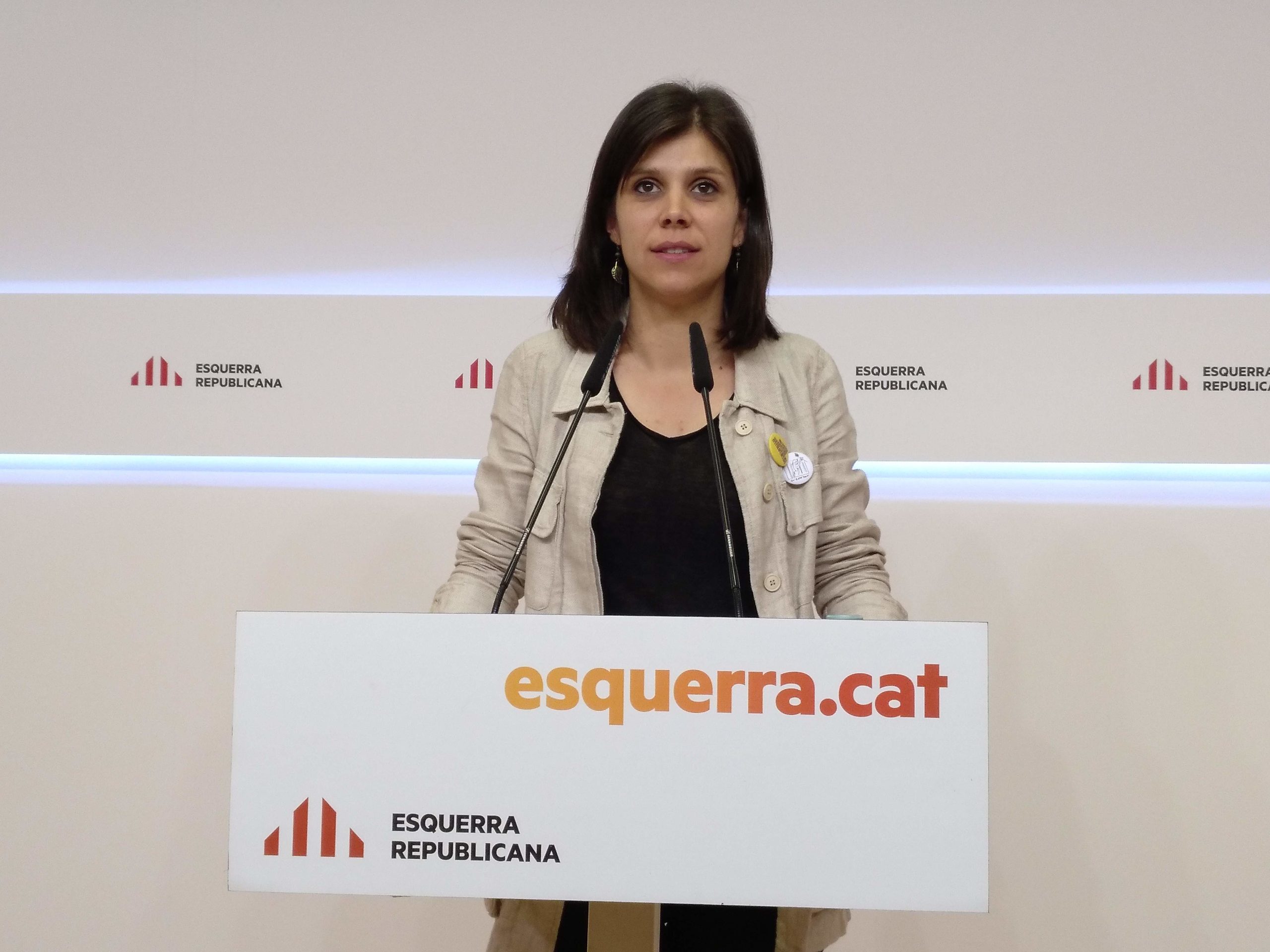 Marta Vilalta, portaveu d'ERC, a la roda de premsa d'aquest dilluns / MMP