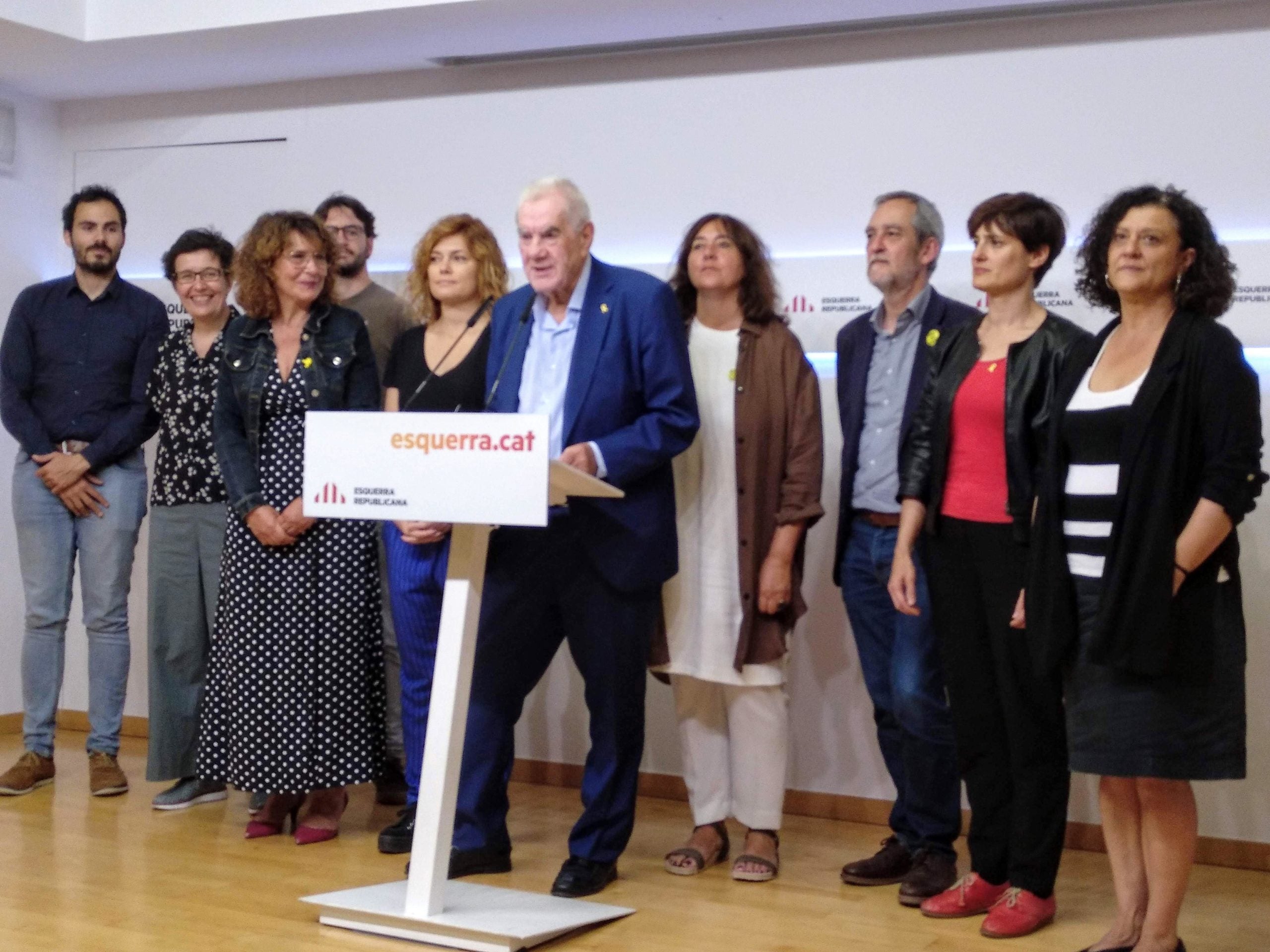 Ernest Maragall i el seu equip d'electes i negociadors, aquest divendres | Meritxell M. Pauné