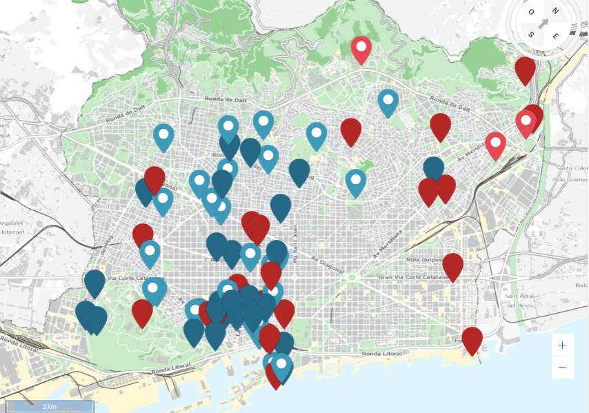 El mapa disposat per l'Ajuntament per copsar els faristols i plaques commemoratius. / Ajuntament