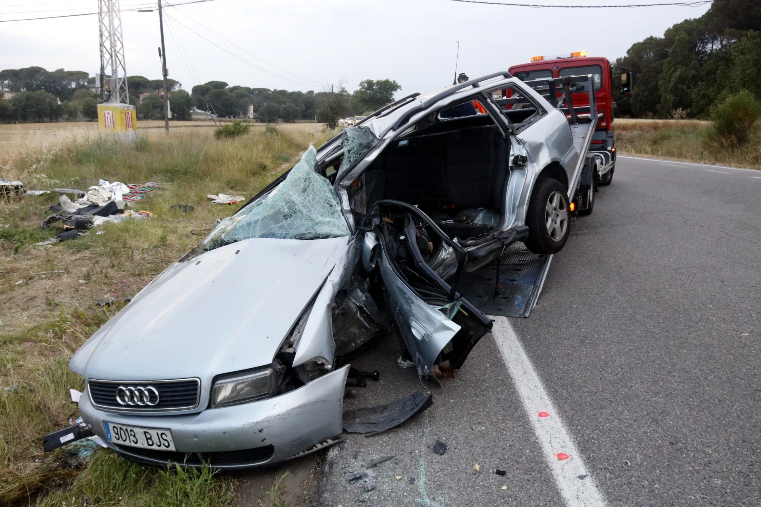 El cotxe en què viatjava la veïna de Barcelona. | ACN