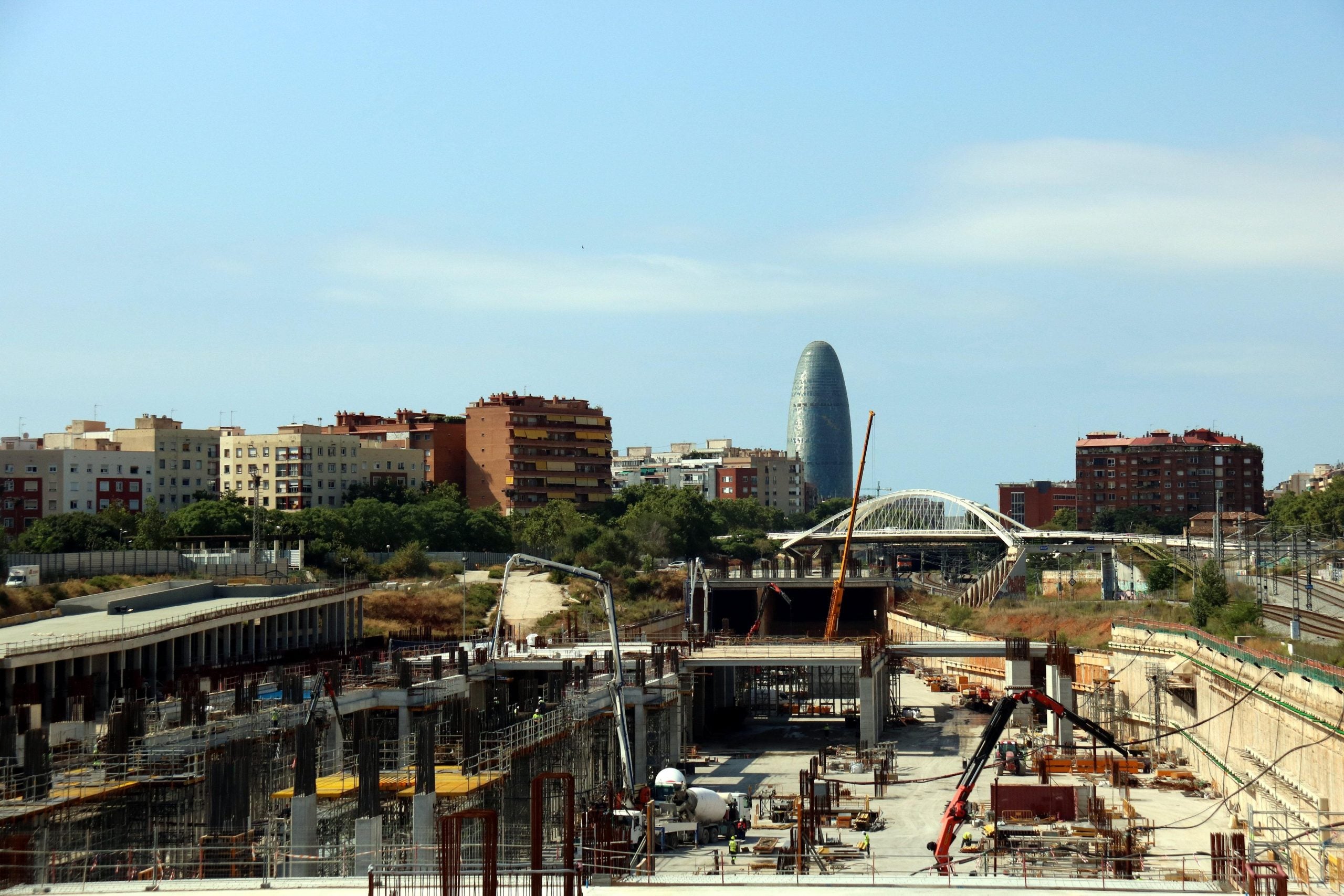 Les obres a l'estació de La Sagrera el 31 de juliol del 2019 / ACN