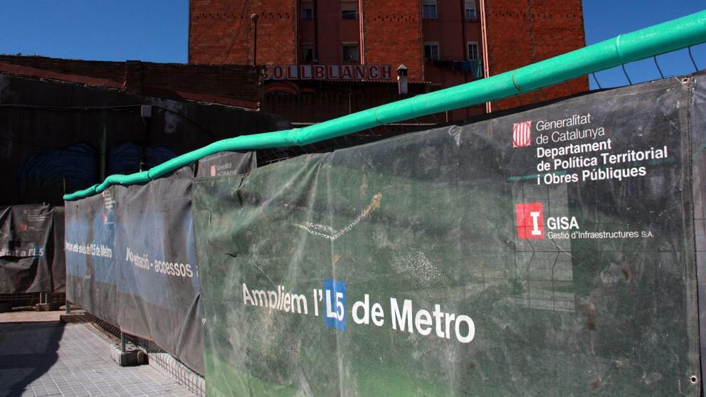 Les obres de l'estació de la línia 5 del metro Ernest Lluch. | Alberto Fernández