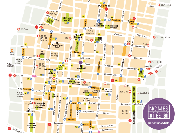 Mapa de la festa major de Gràcia 2019