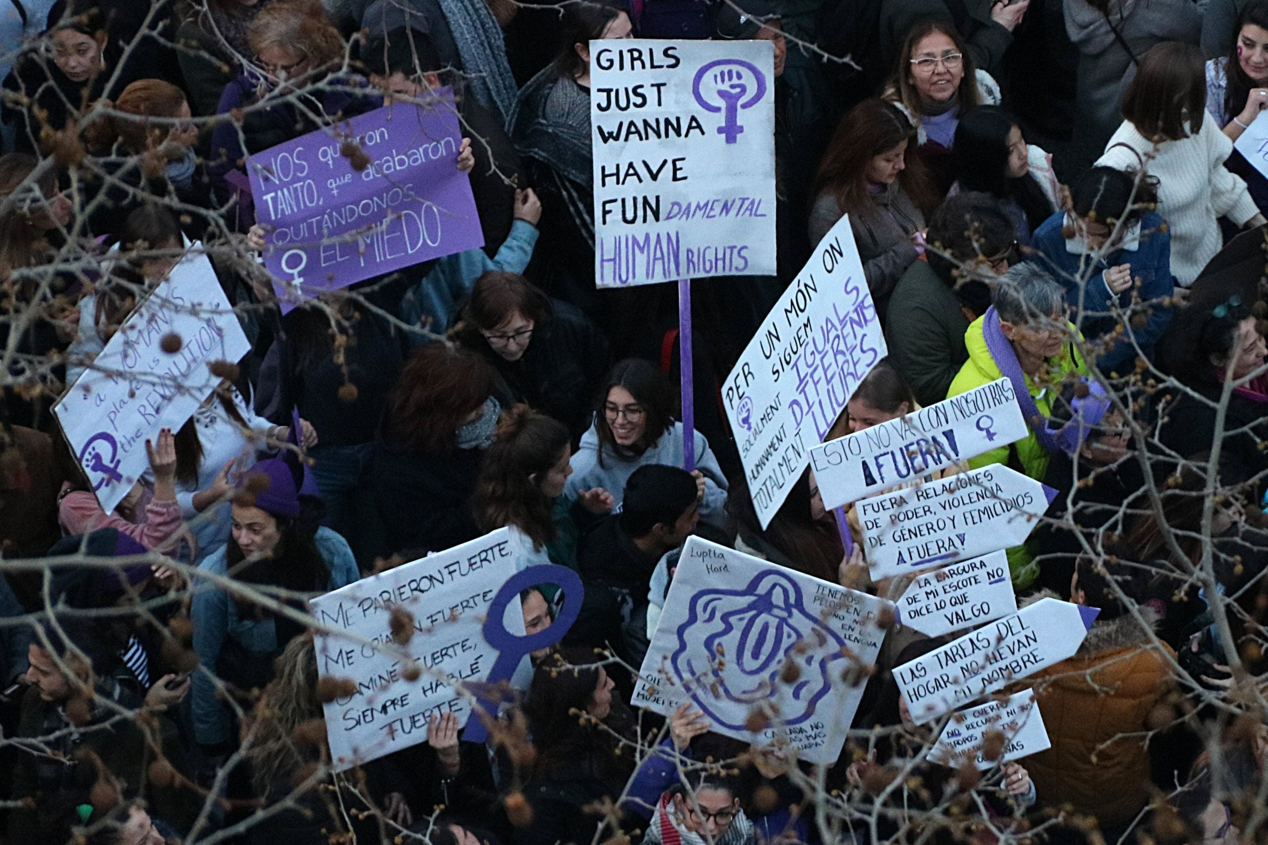 La manifestació de la vaga feminista del 8M del 2018 a Barcelona / ACN