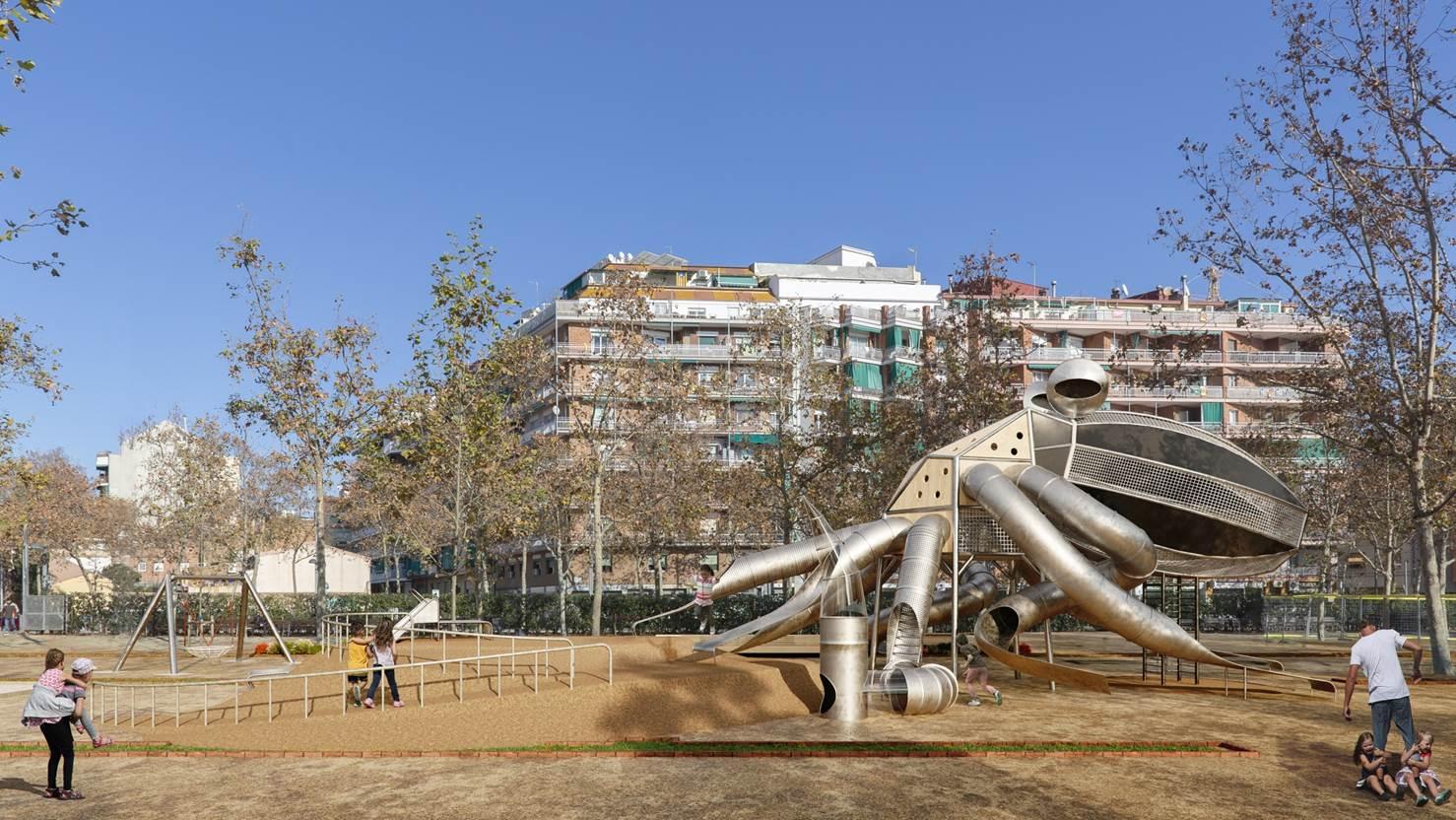 El pop gegant al parc de la Pegaso, a Sant Andreu / Ajuntament
