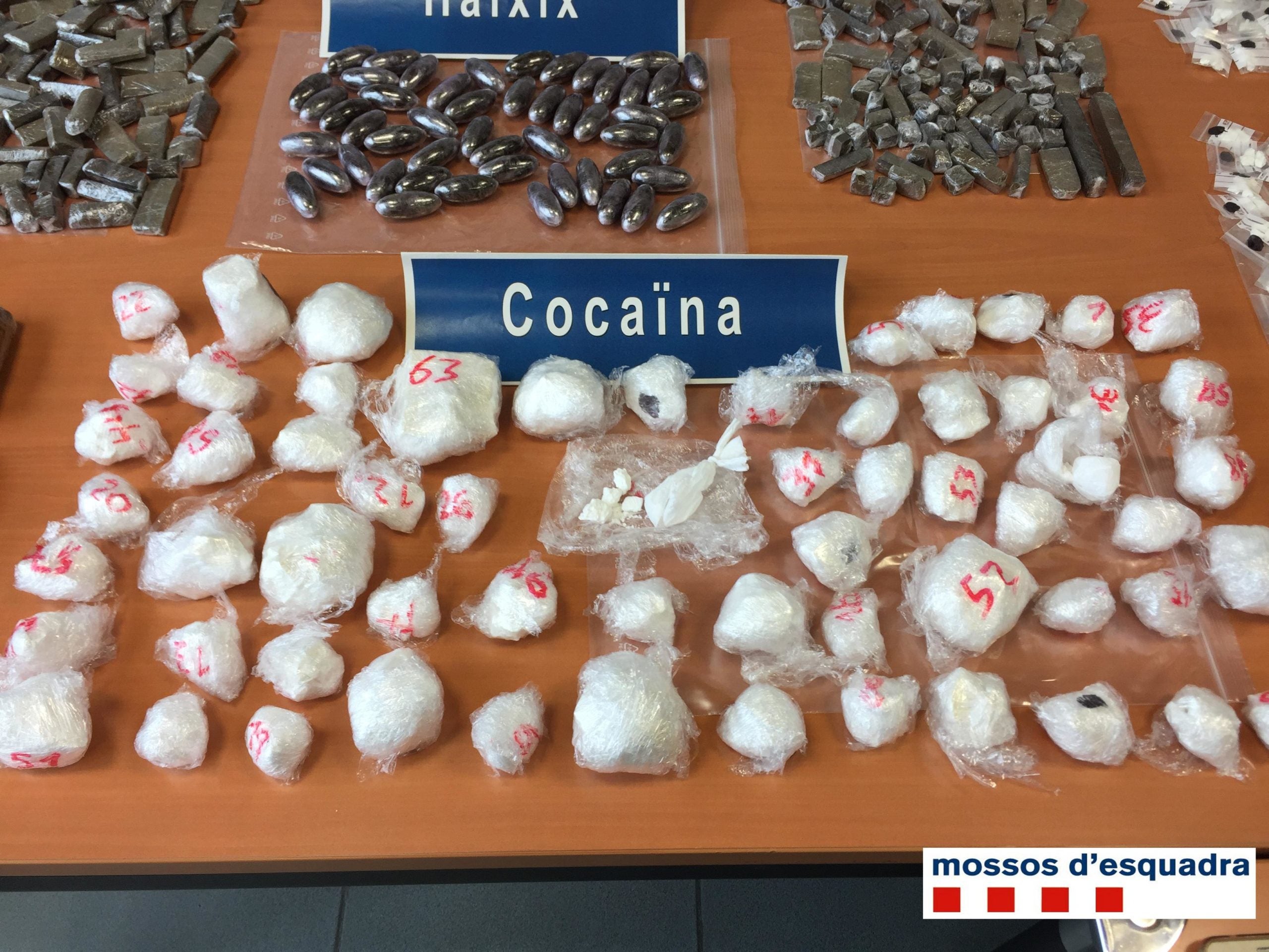 Cocaïna confiscada pels Mossos, en una imatge recent / ACN