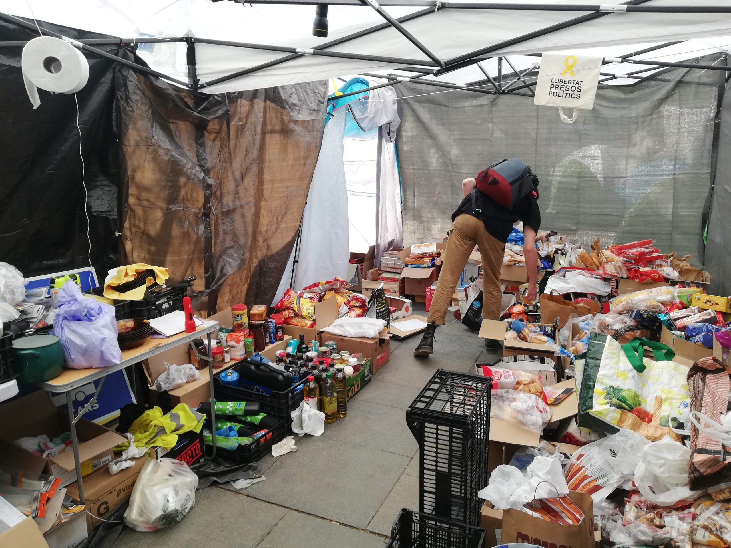 El rebost de provisions a l'acampada estudiantil / A.L.