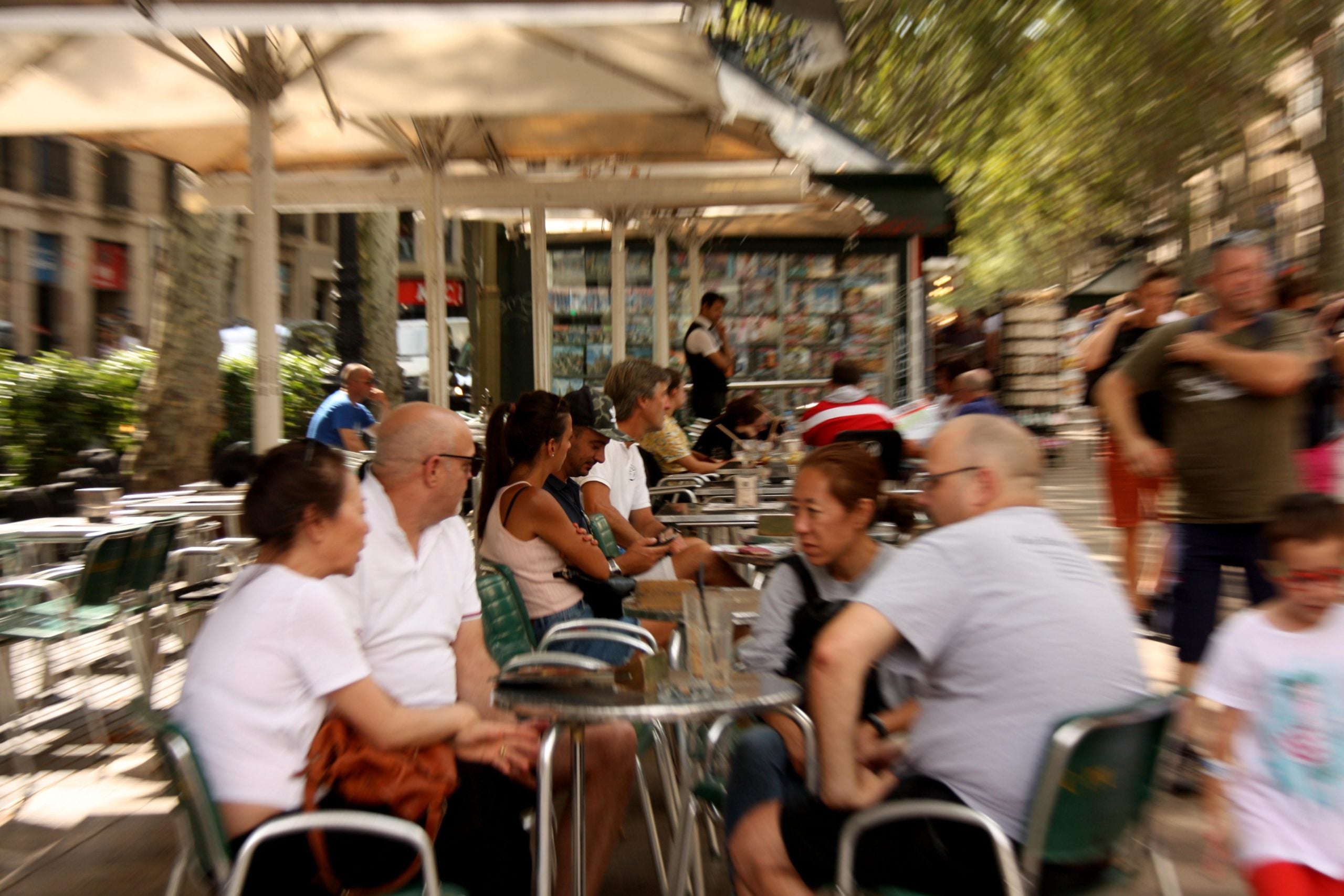 Una terrassa d'un bar de la Rambla, aquest agost del 2019 / ACN