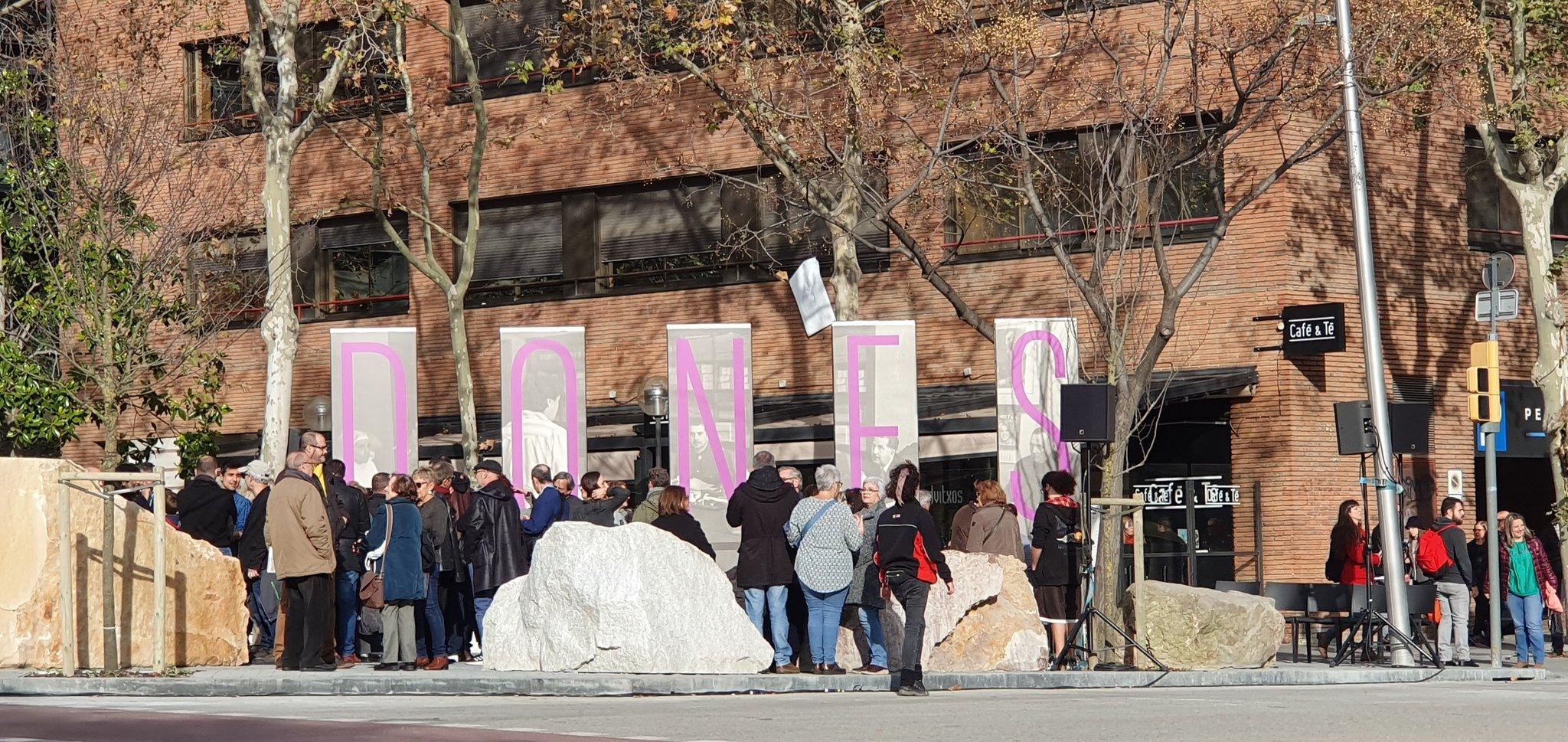 Pedra i metall, els materials bàsics del memorial de la Presó de dones de les Corts / Twitter - Laia Bonet