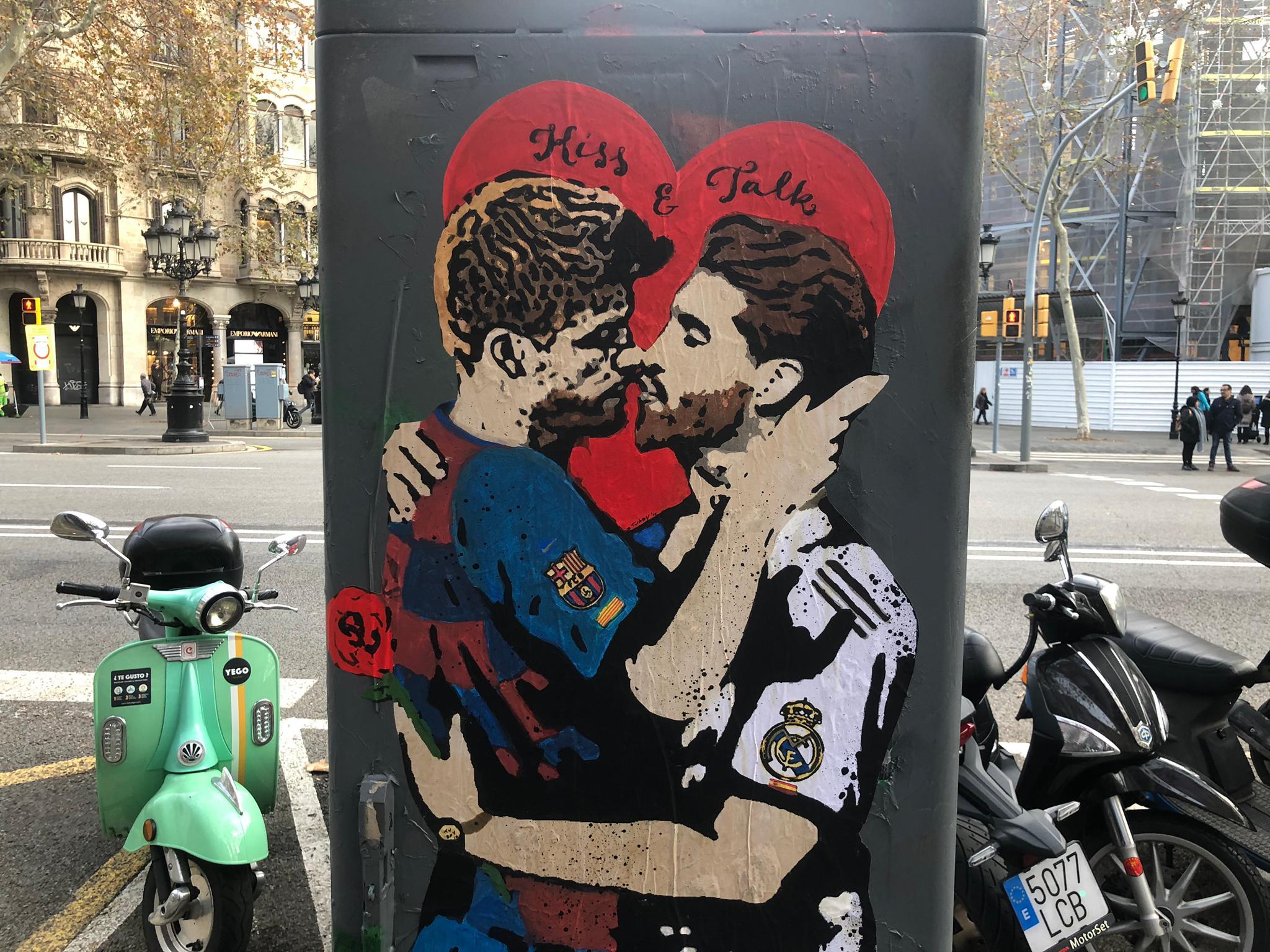 El grafiti de Tvboy reclama un diàleg entre Espanya i Catalunya / Parlem