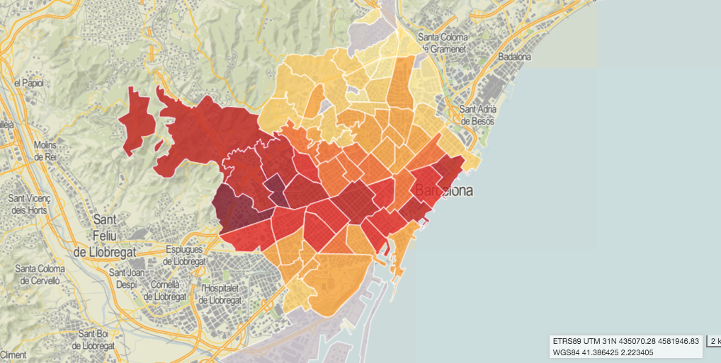 Per primera vegada el preu mitjà dels lloguers ha superat els 1.000 euros / Instamaps