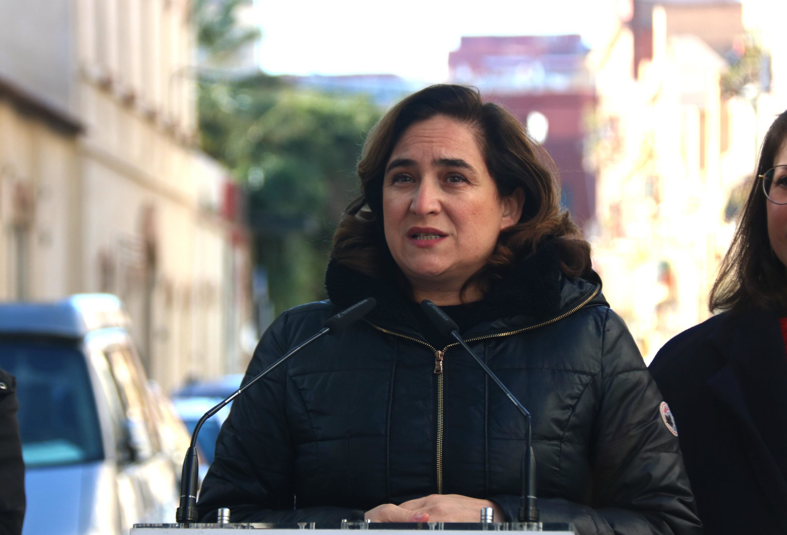 Ada Colau a la roda de premsa del pla Protegim les escoles / ACN