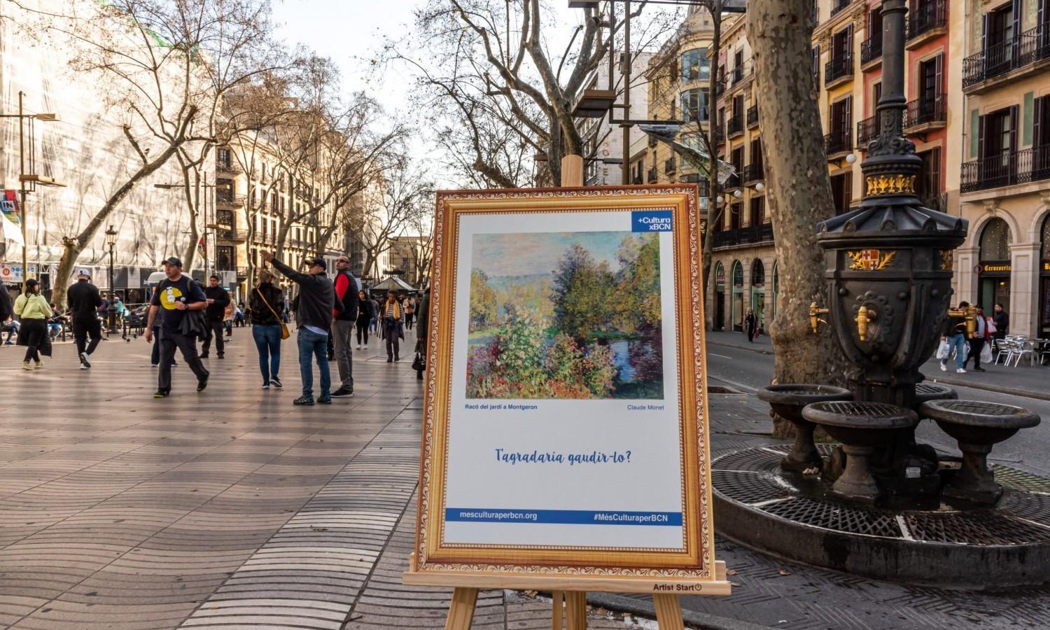 Una rèplica de Monet al costat de la Font de Canaletes, a la Rambla / +eCulturaxBCN