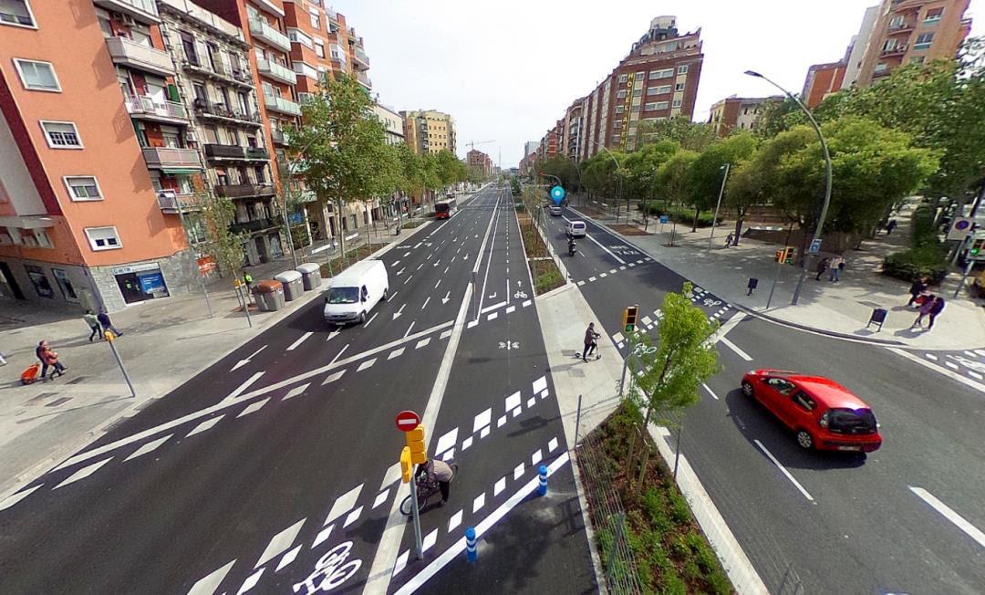 Part del tram de la Meridiana la renovat, València-Mallorca. El mateix tipus d'actuació urbanística es farà ara al tram Mallorca-Navas de Tolosa/Josep Estivill / Ajuntament de Barcelona