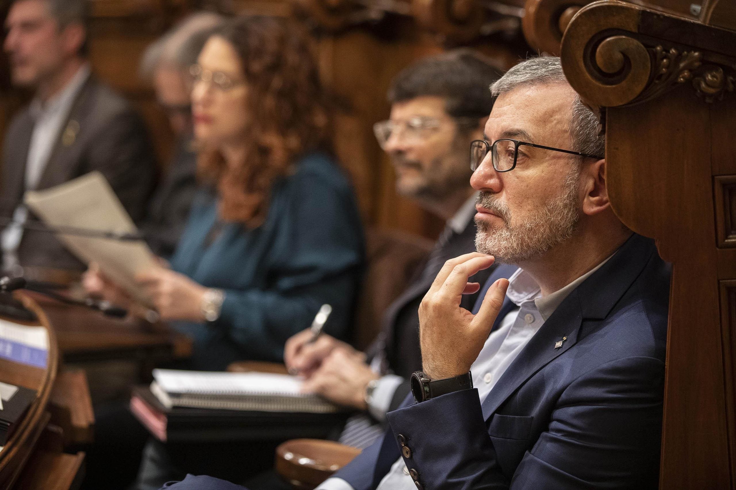 El primer tinent d'alcaldia, Jaume Collboni durant l'anterior ple / Jordi Play