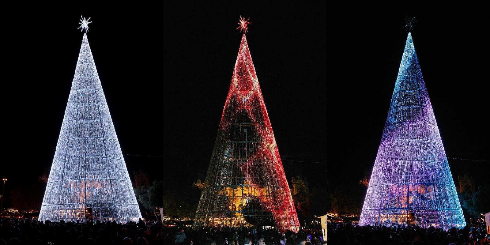 La fira de Nadal té l'arbre més alt de Catalunya amb 31 metres d'altura / APB