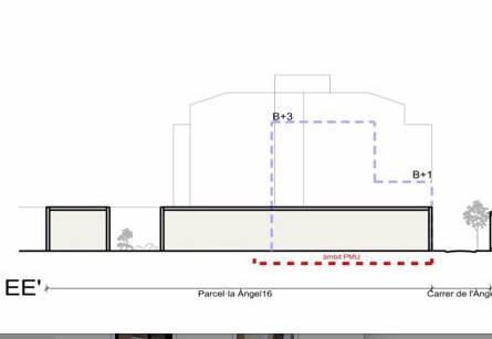 Plànol de la forma que tindria l'edifici del carrer de l'Àngel / Ajuntament de Barcelona