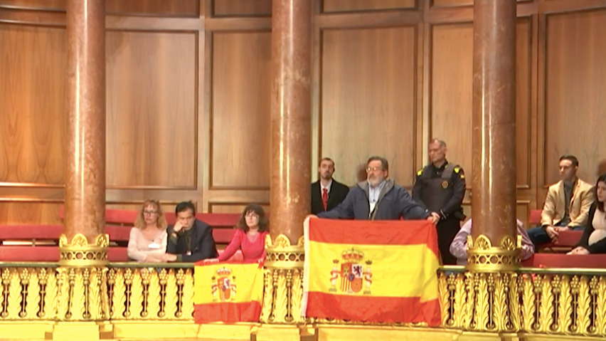 Dos espanyolistes a la tribuna del ple de gener / Youtube