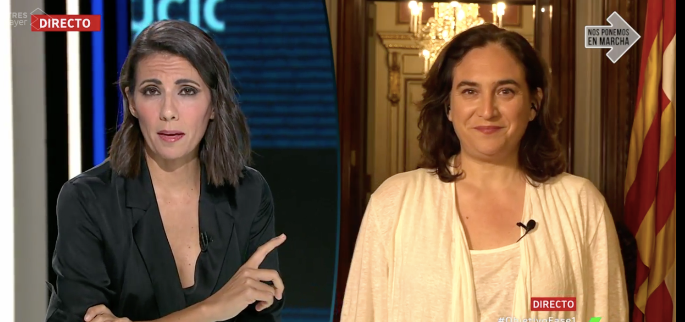 Ada Colau durant l'entrevista a El Objetivo, aquesta nit / La Sexta