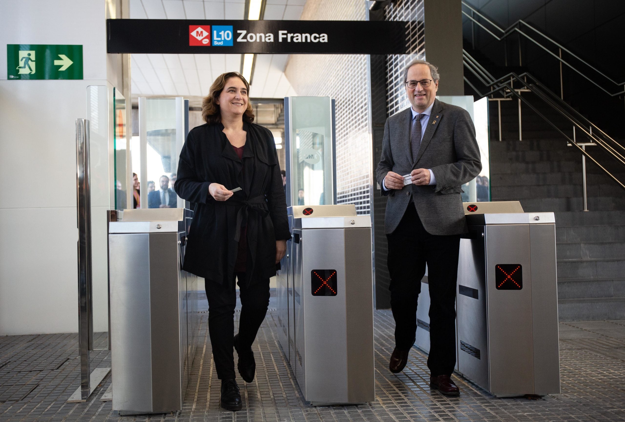 Ada Colau i Quim Torra inauguren l'estació Zona Franca de l'L10 Sud del Metro de Barcelona / David Zorrakino - Europa Press