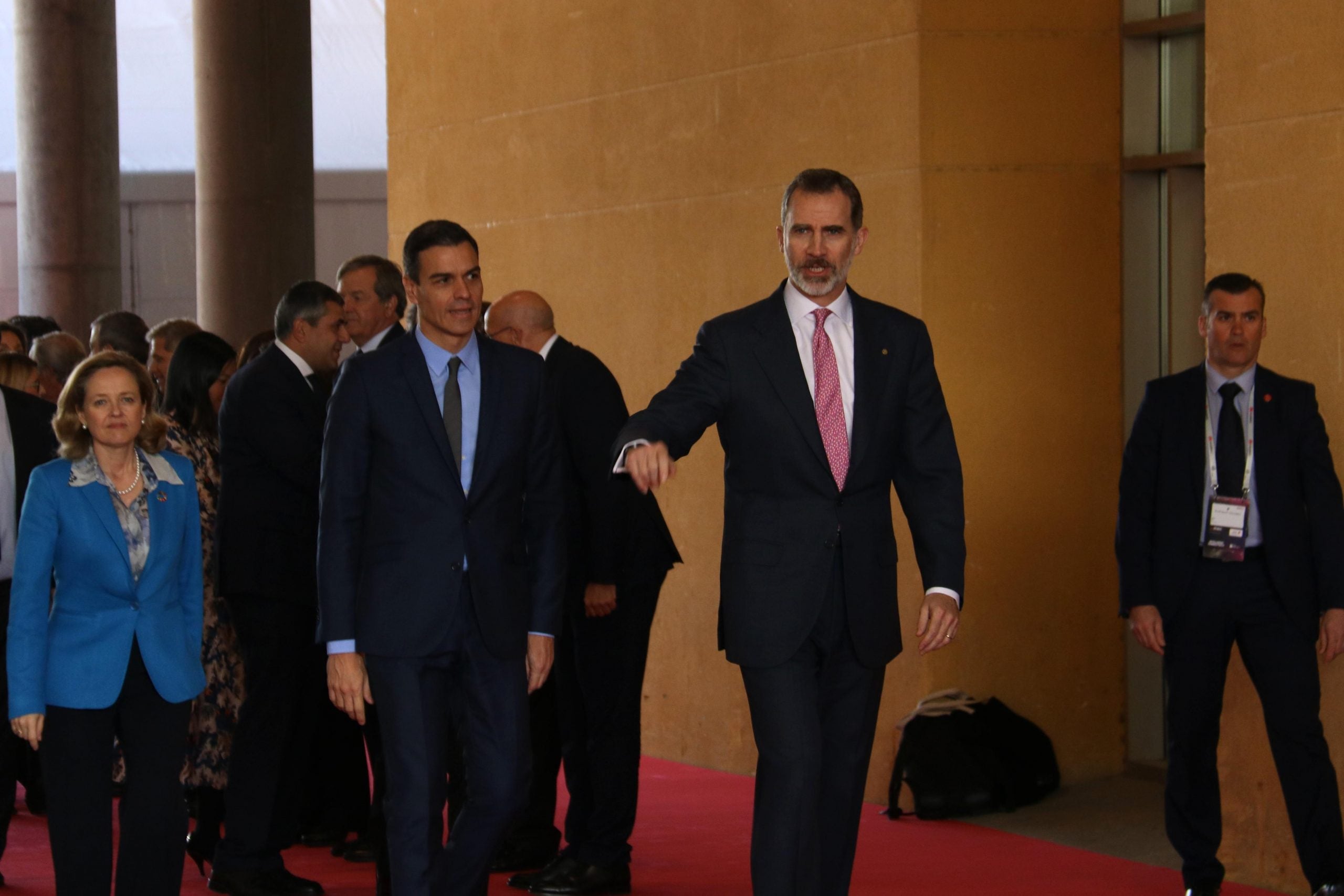 Felip VI i Pedro Sánchez, arribant a la inauguració del MWC 2019 / ACN