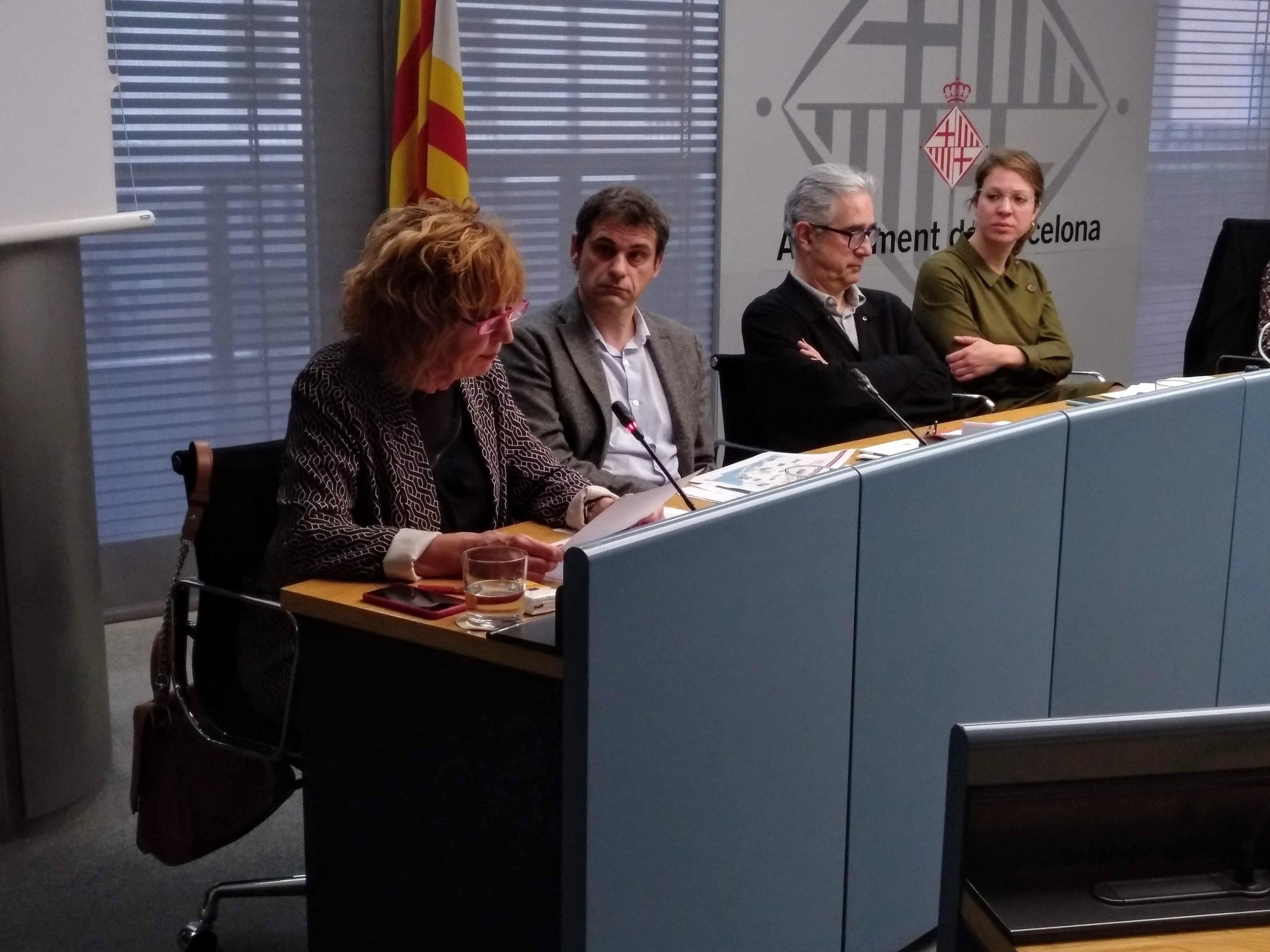 Maria Carmen García, del Moviment Diagonal Mar, exposant l'impacte dels festivals del Fòrum a la comissió / MMP