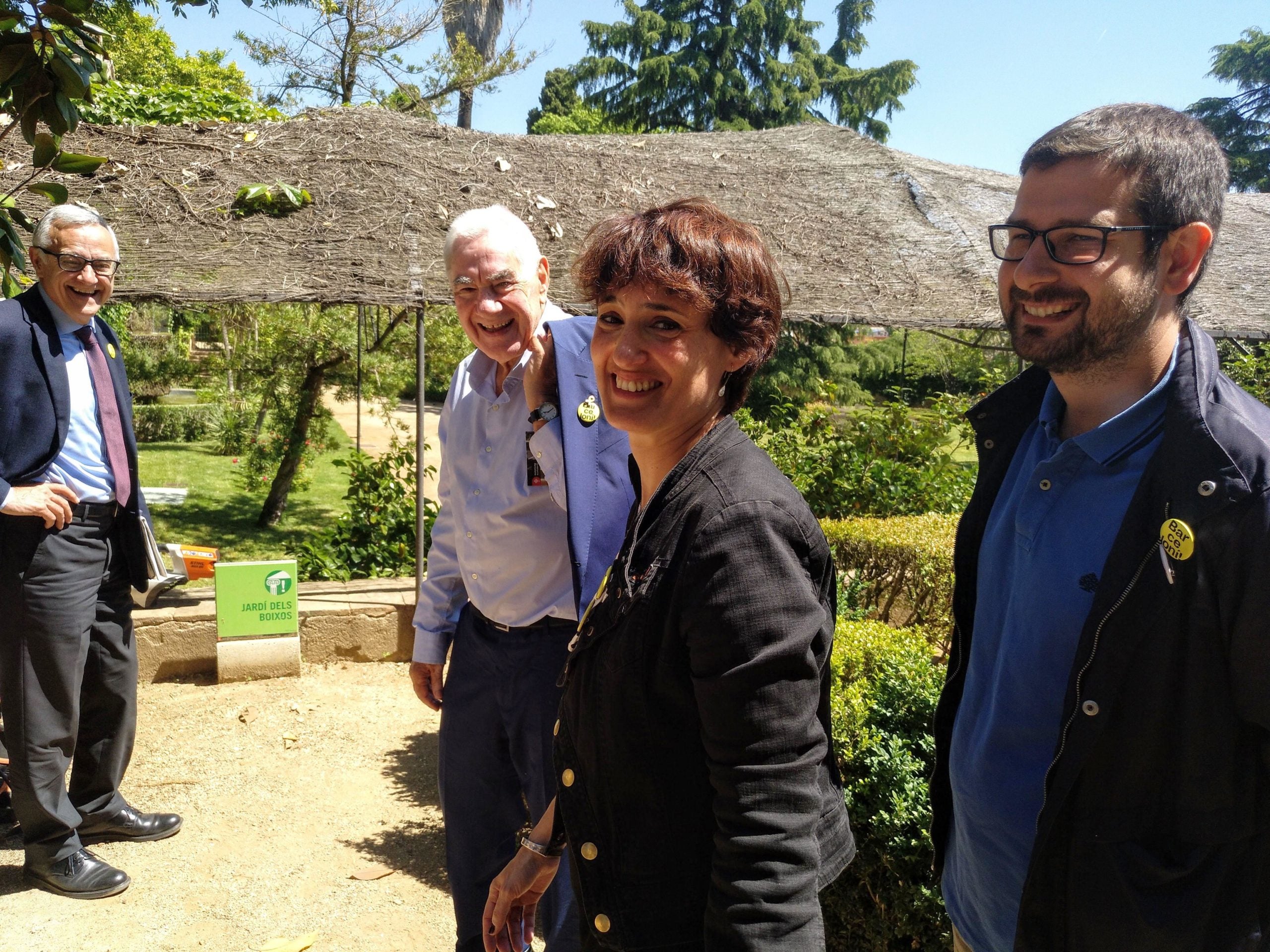 Miquel Puig, Ernest Maragall, Eva Baró i Jordi Castellana, als jardins del Laberint d'Horta / MMP