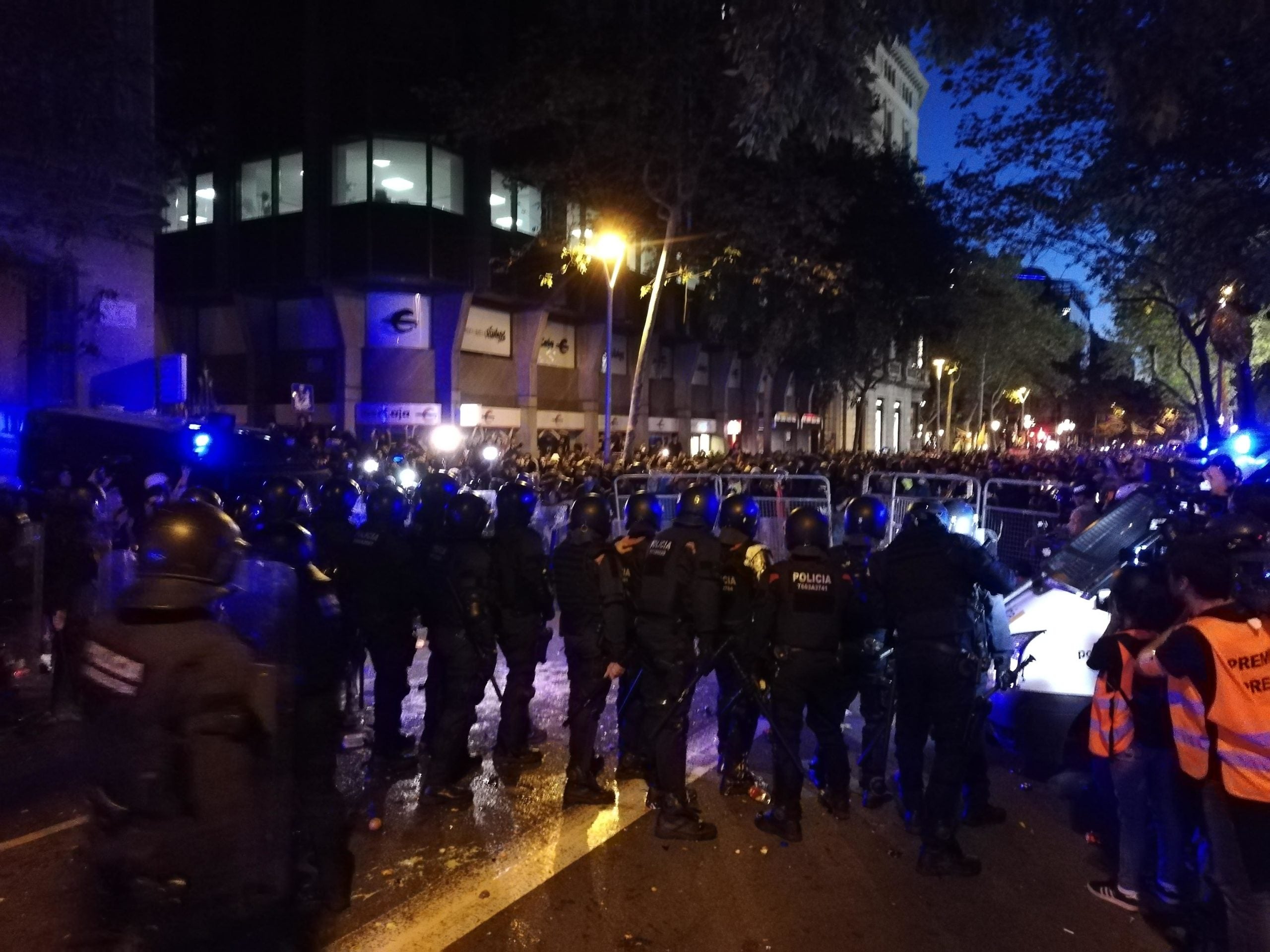 Antiavalots a punt de carregar a la protesta davant la Delegació del govern espanyol / X.F.