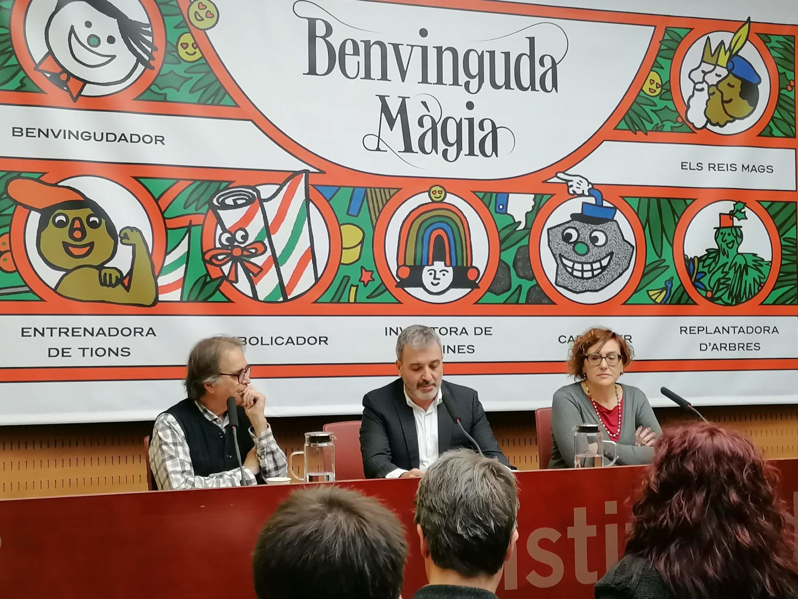 Subirats, Collboni i Ballarín a la presentació de la programació municipal pel Nadal 2019 / MMP