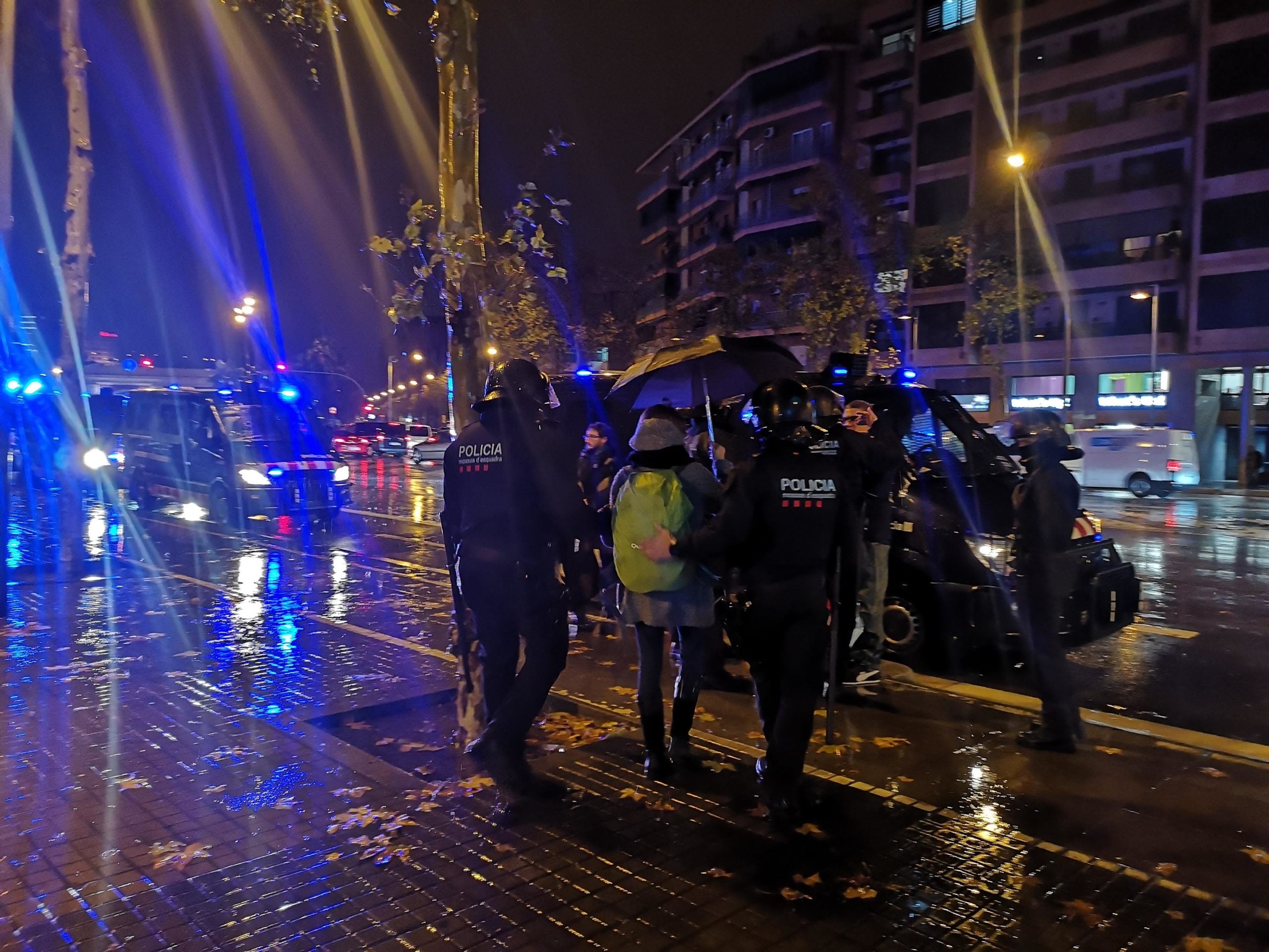 Els Mossos d'Esquadra enduent-se l'Eva, que no formava part del tall, per identificar-la / D.C.