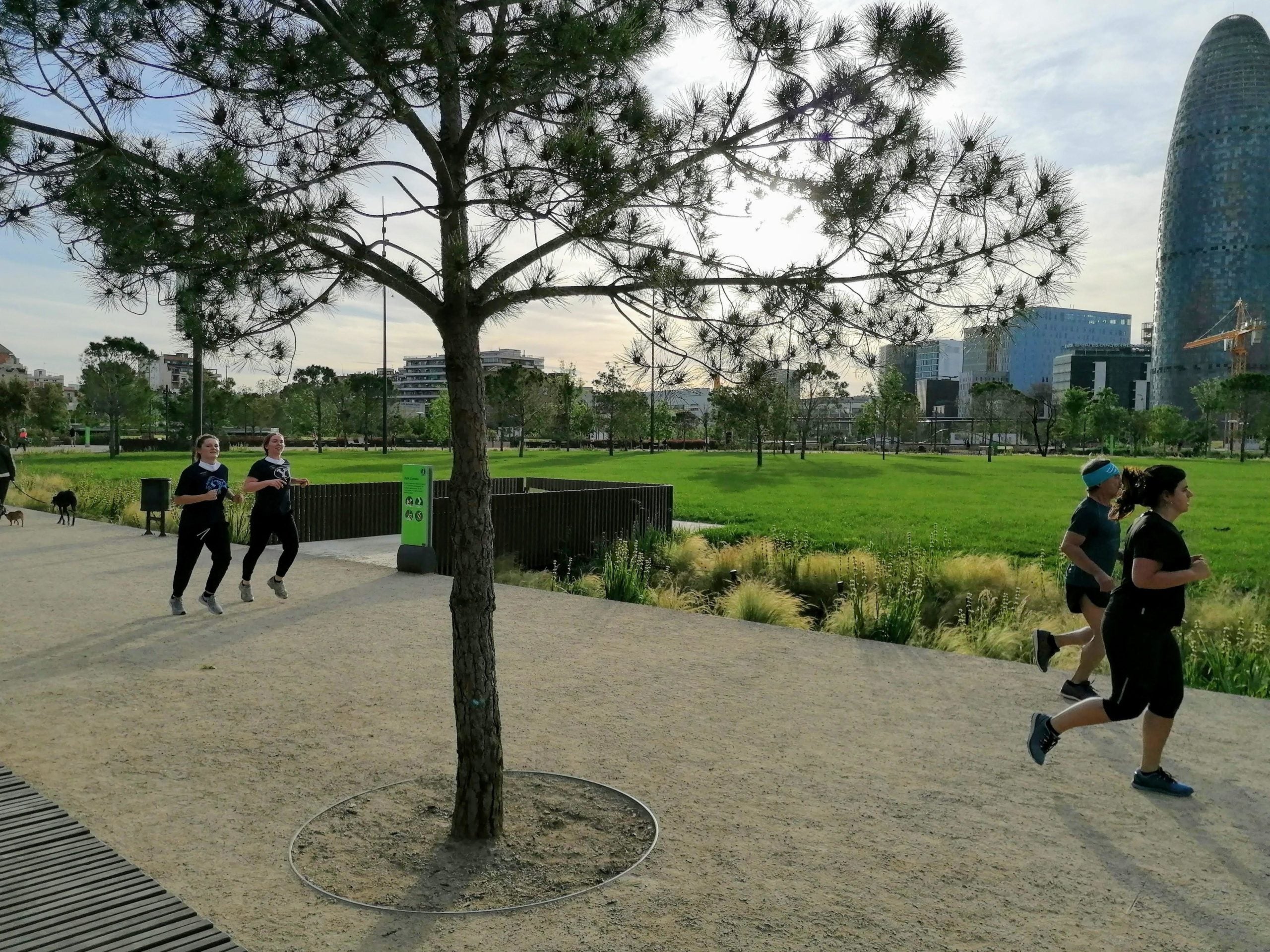 'Runners' al parc de les Glòries abans de les vuit del matí del primer dia d'esport autoritzat / MMP