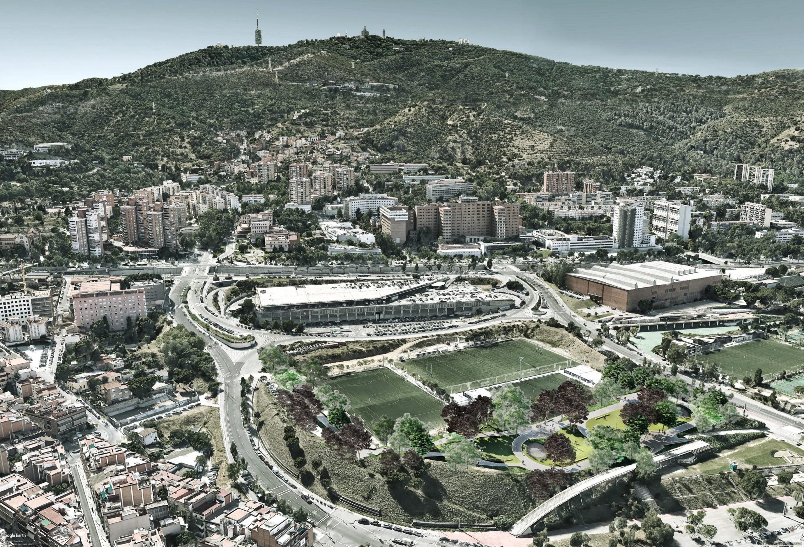 'La Campa' de la Vall d'Hebron és una illa d'equipaments esportius i zona verda / Ajuntament de Barcelona