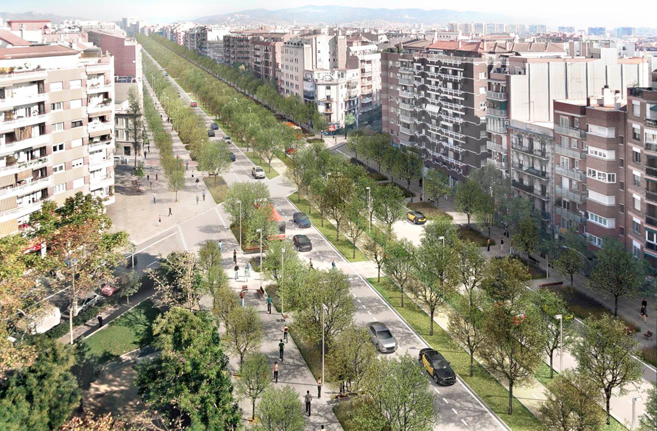 Recreació virtual de la Meridiana després de la reforma / Ajuntament de Barcelona