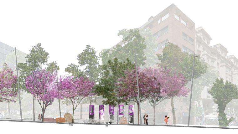 Recreació virtual del futur memorial de la presó de dones de les Corts / Ajuntament de Barcelona