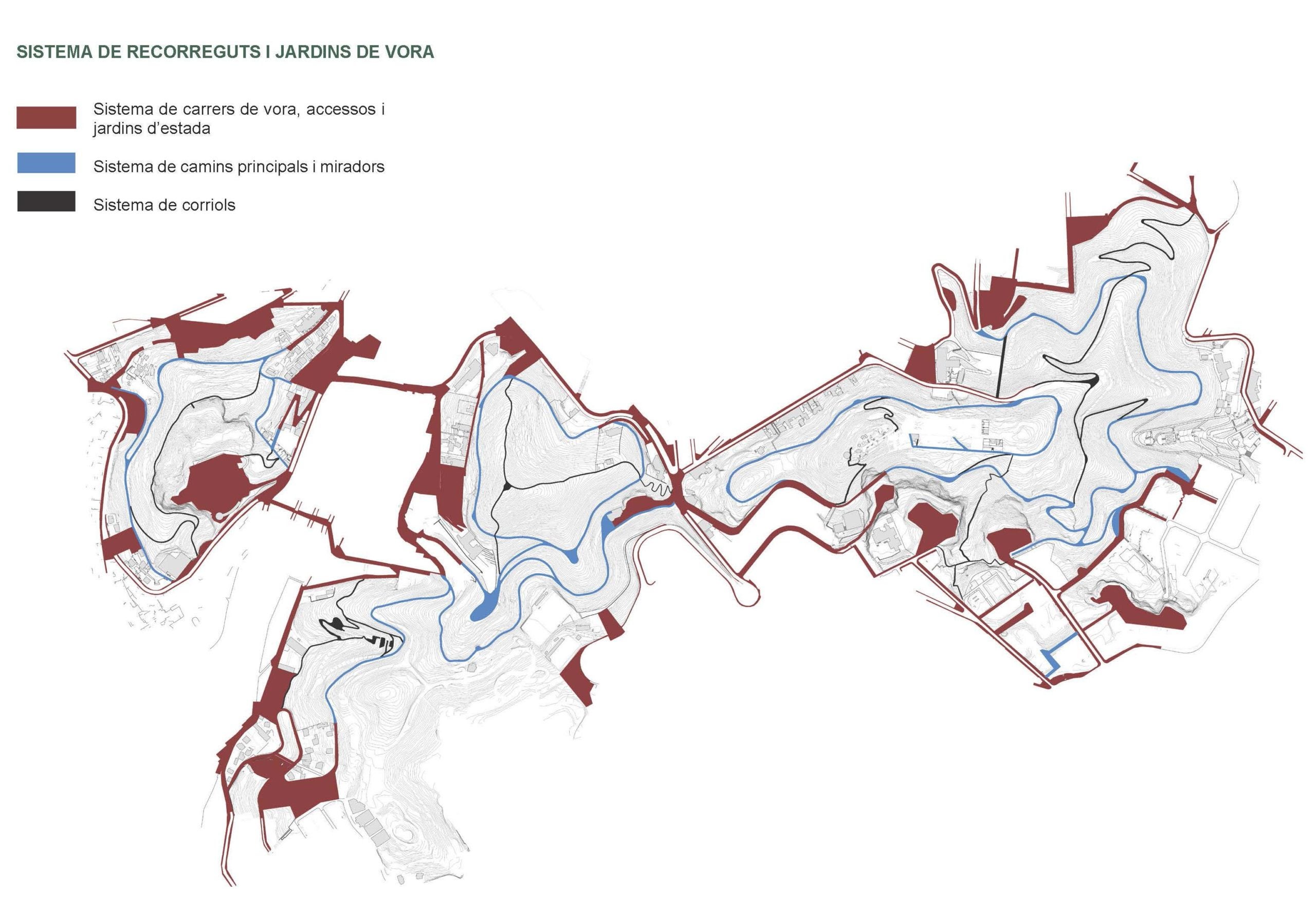 Mapa amb els camins senyalitzats. | Ajuntament de Barcelona