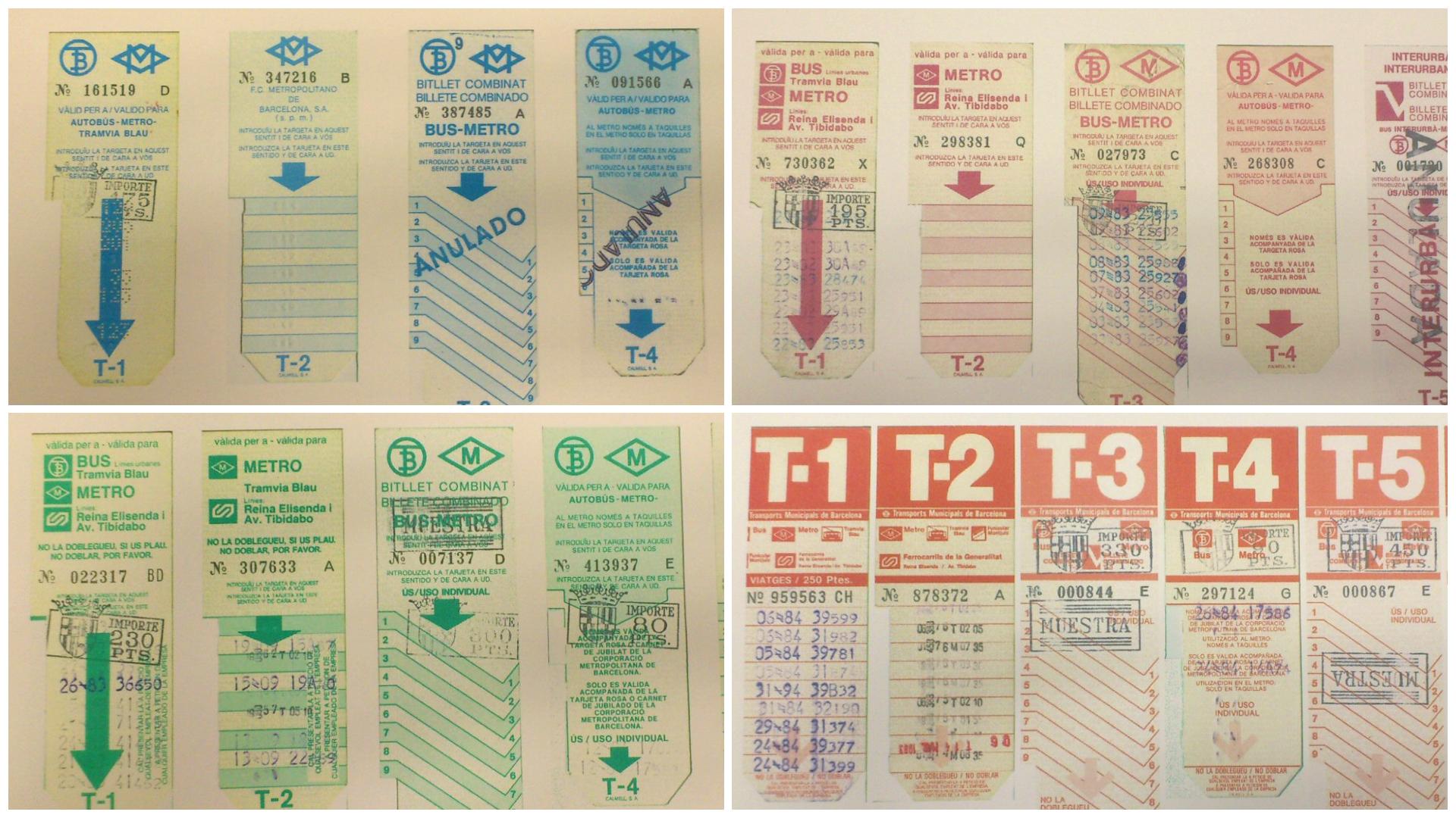  Targetes multiviatge de 1981 a 1985 / Col·lecció ACEMA