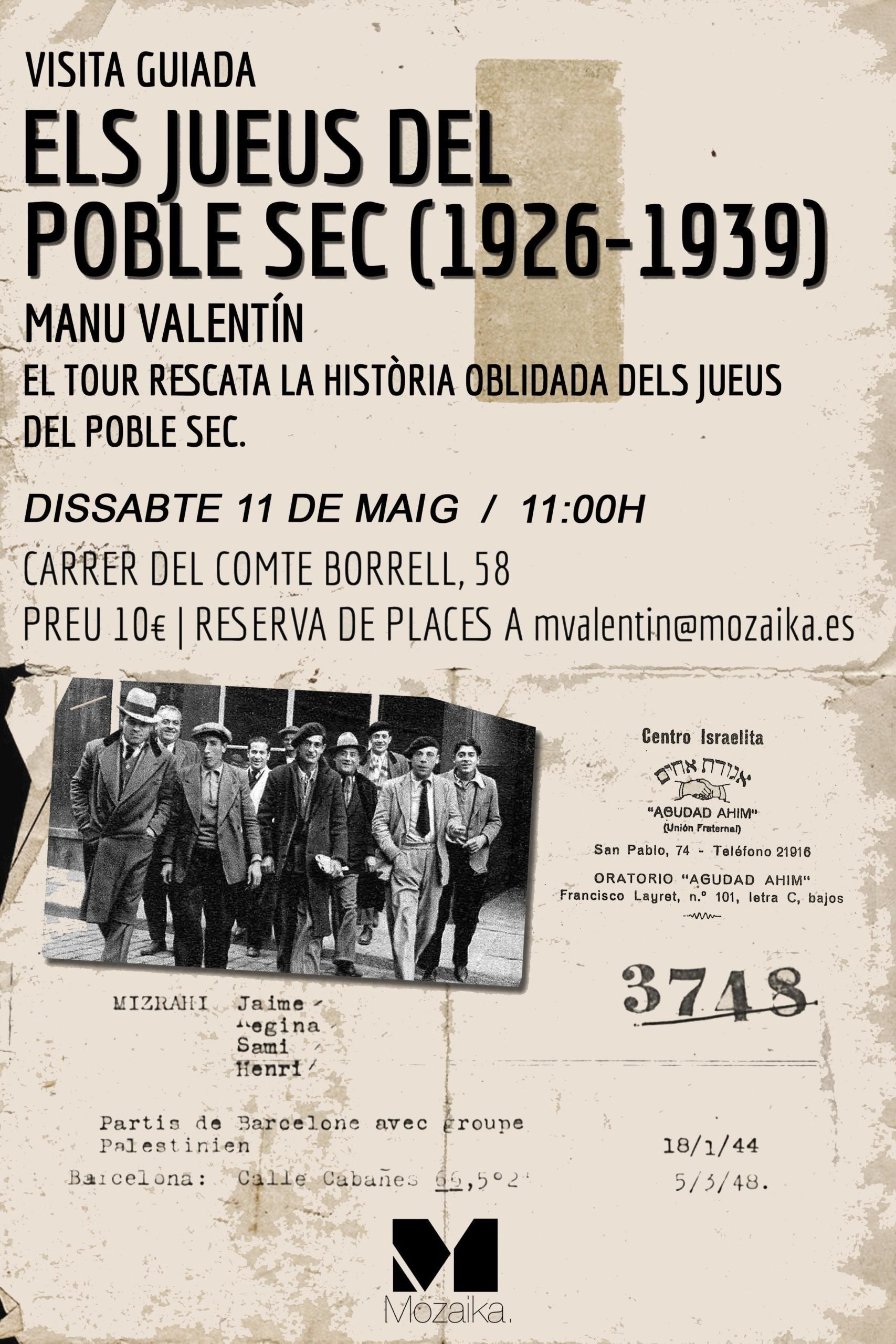 Cartell de la ruta jueva al Poble-sec. | Mozaika